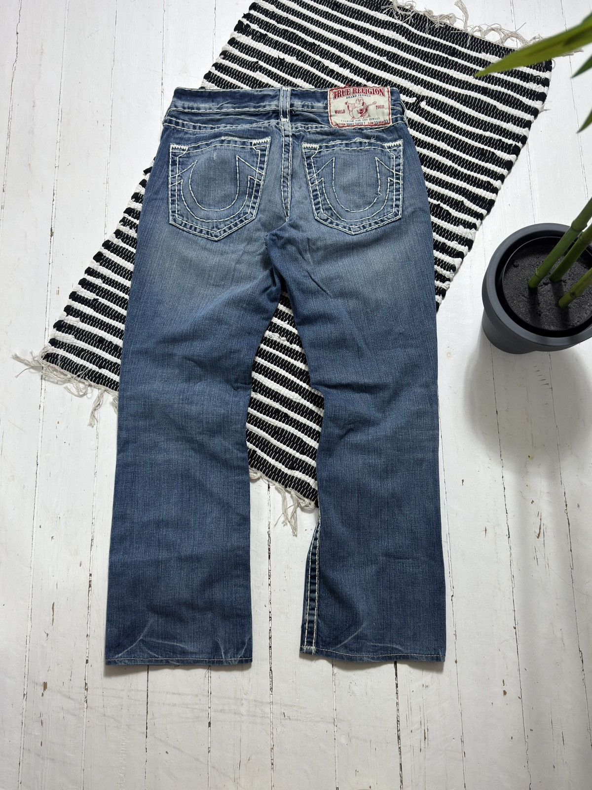 VINTAGE TRUE RELIGION CONTRAS STITCH BOOTCUT PANTS