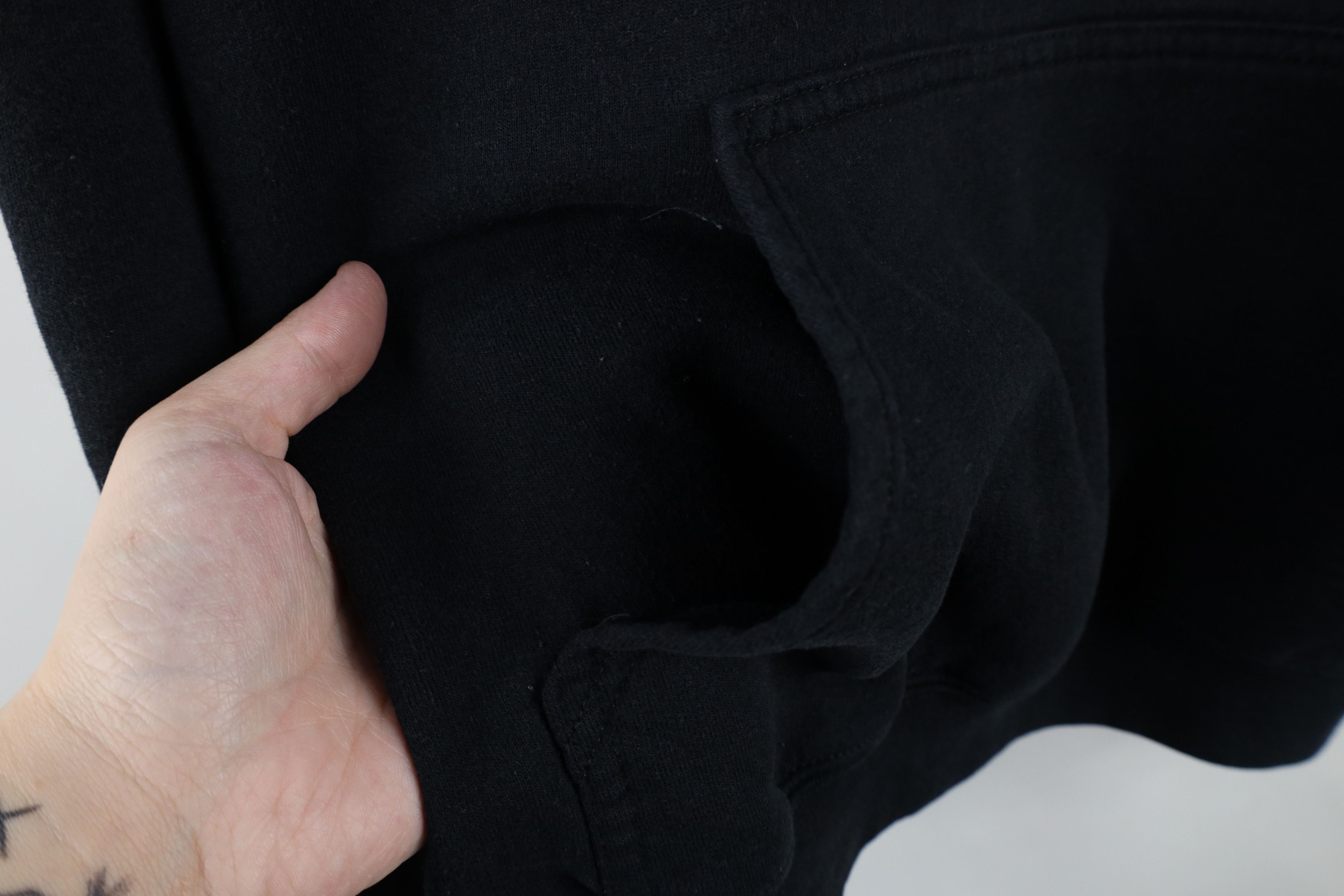 Vintage Vintage 90s Streetwear Blank Hoodie Sweatshirt Black Size US XL / EU 56 / 4 - 4 Thumbnail
