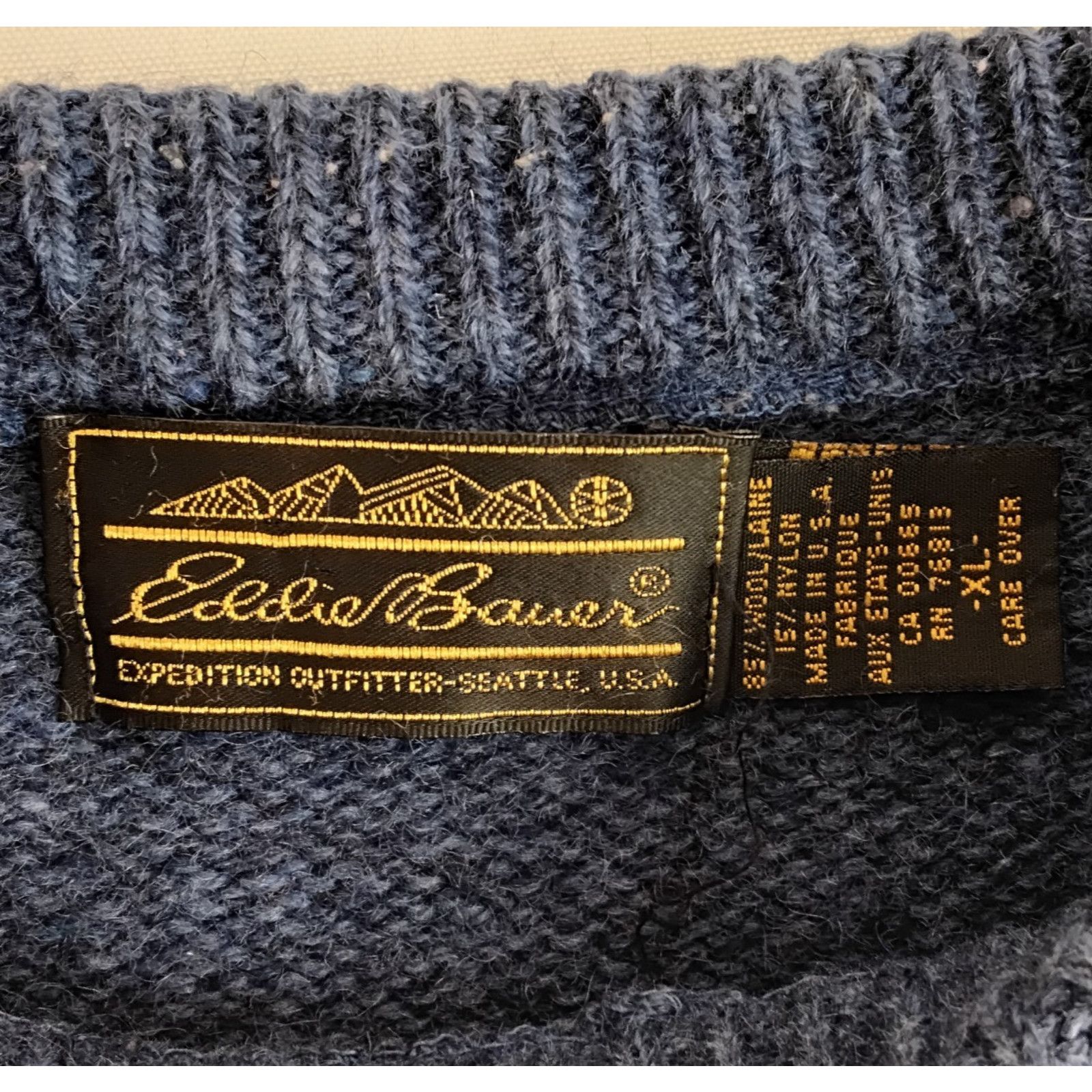 Eddie Bauer Eddie Bauer Sweater Men's XL Blue Wool Blend VTG 90's USA Size US XL / EU 56 / 4 - 7 Thumbnail