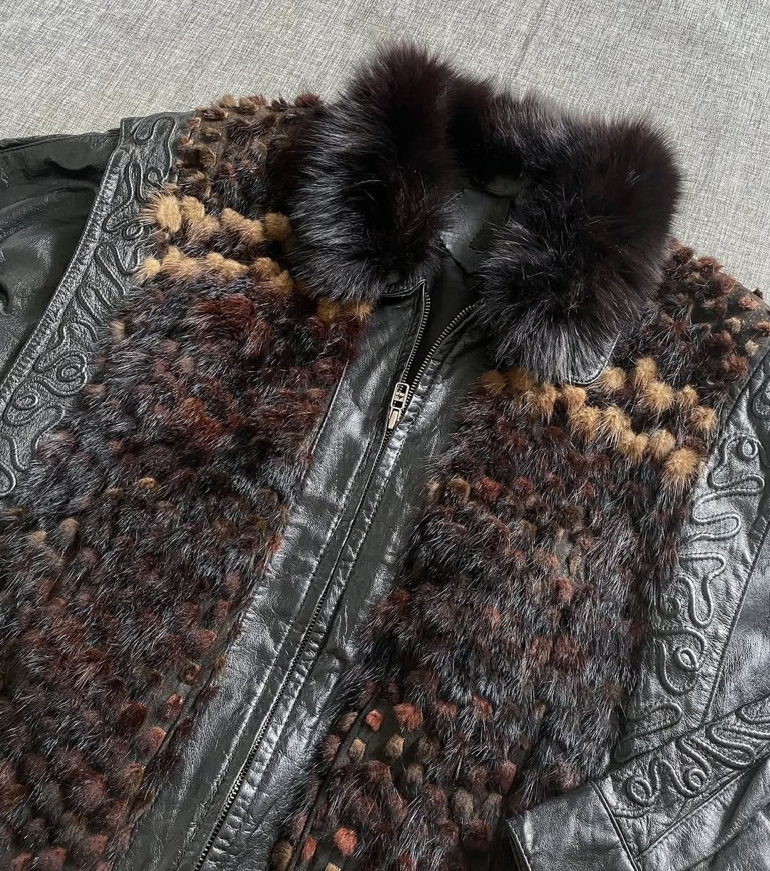 If Six Was Nine × Japanese Brand × Le Grande Bleu (L.G.B.) Vintage Leather Fur jacket beauty design Size US L / EU 52-54 / 3 - 2 Thumbnail