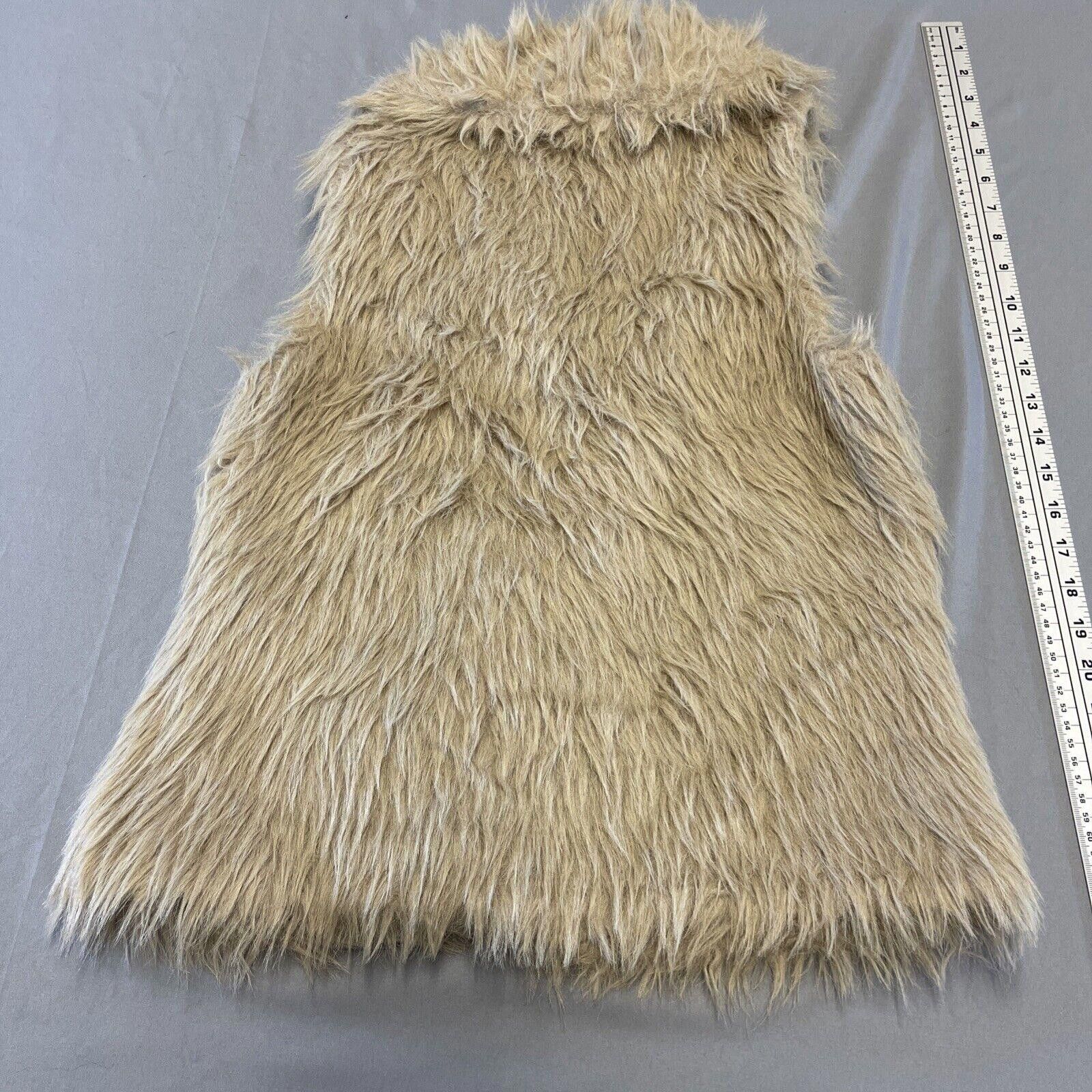 Designer Belle Du Jour Tan Faux Fur Vest Sz Medium Size M / US 6-8 / IT 42-44 - 5 Thumbnail