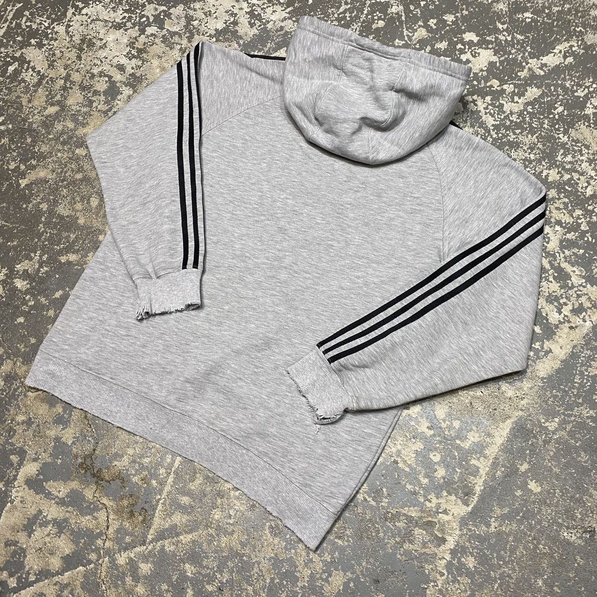 Adidas × Vintage Vintage Adidas 3 Stripe Grey Hoodie Sweatshirt Size US M / EU 48-50 / 2 - 9 Thumbnail