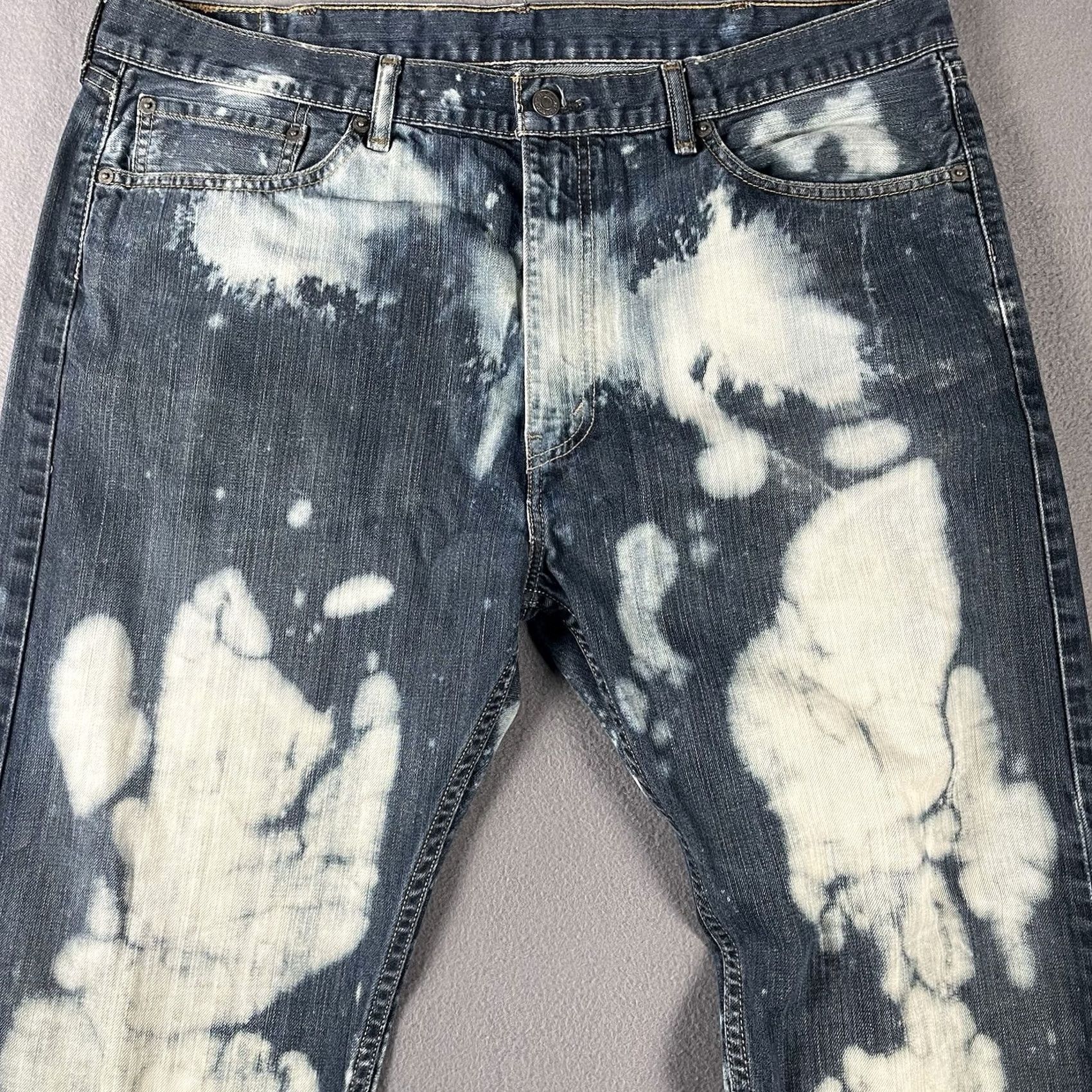Denime Levis 505 Jeans 40x30 Acid Washed 80s 90s Rock N Roll Retro Denim Mens Size US 40 / EU 56 - 2 Thumbnail