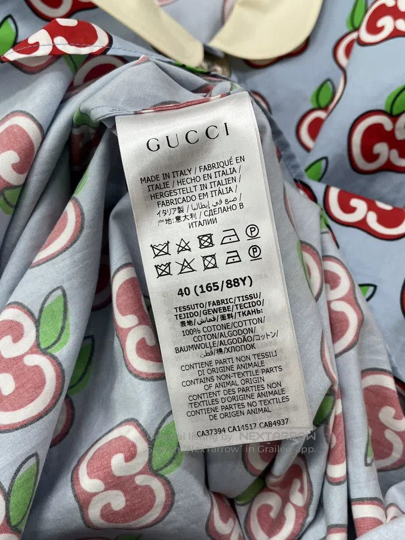 Gucci Gucci Limited edition doll collar blue apple dress Size S / US 4 / IT 40 - 5 Thumbnail
