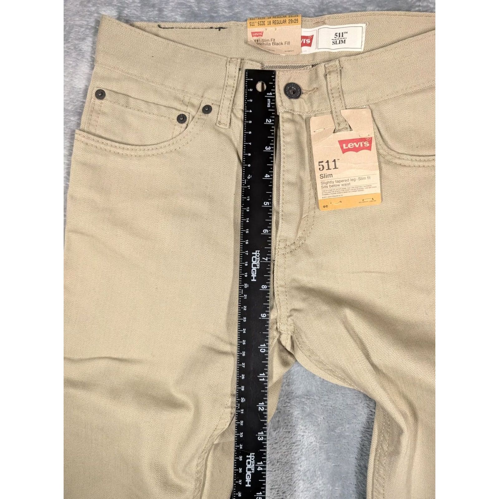 Levi's Levis 511 Jeans Mens 29x29 Beige Slim Straight Tapered Denim Pants Size US 29 - 3 Thumbnail
