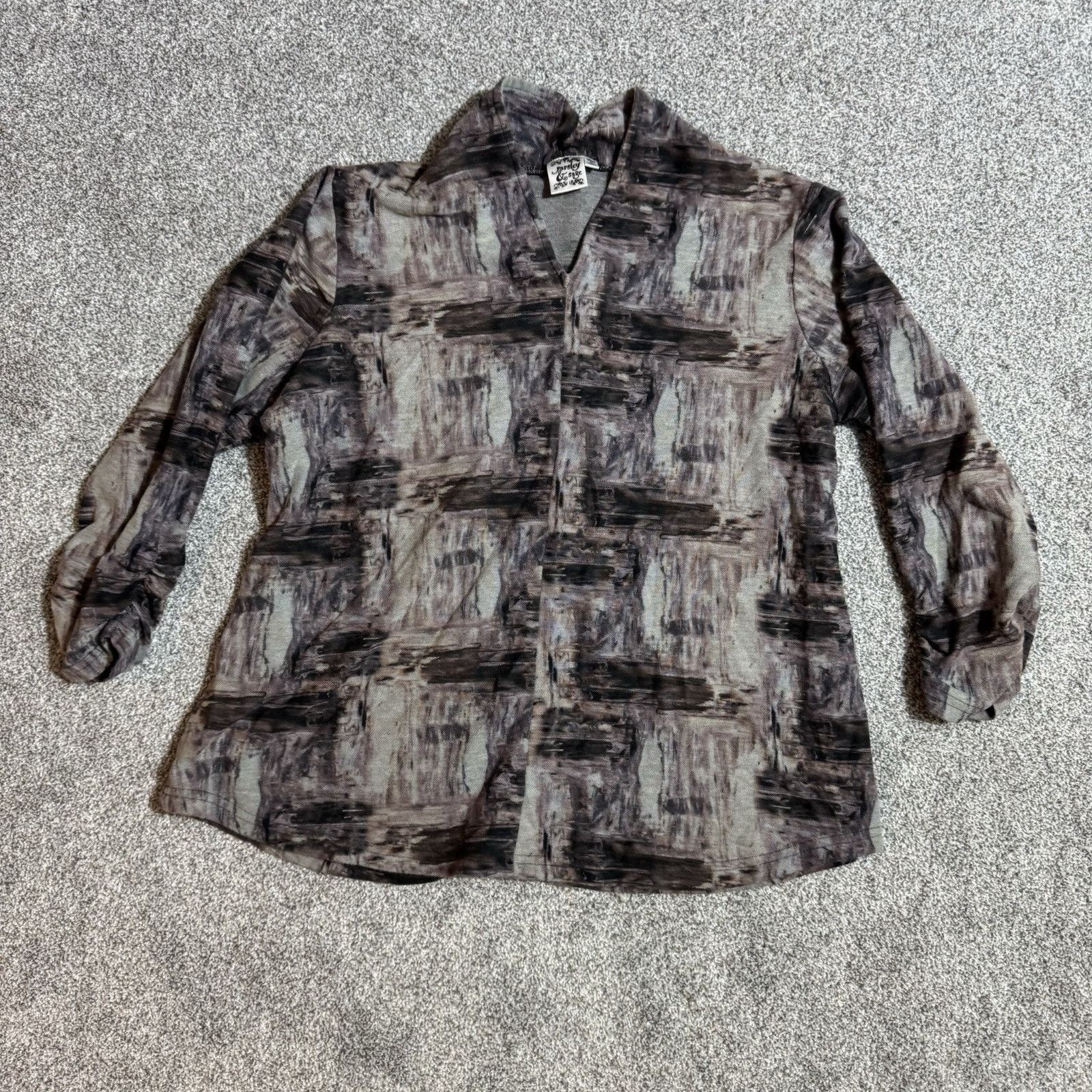 Other Parsley & Sage Top L Abstract Artsy Boho Witchy Button Up Size L / US 10 / IT 46 - 2 Thumbnail