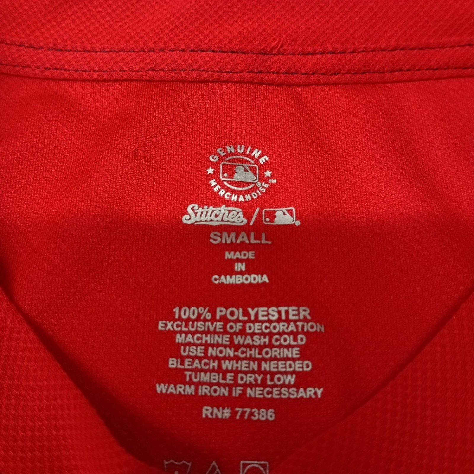 Stitch's Jeans Washington Nationals Shirt Men's Size S Small Red Stitches Size US S / EU 44-46 / 1 - 3 Thumbnail