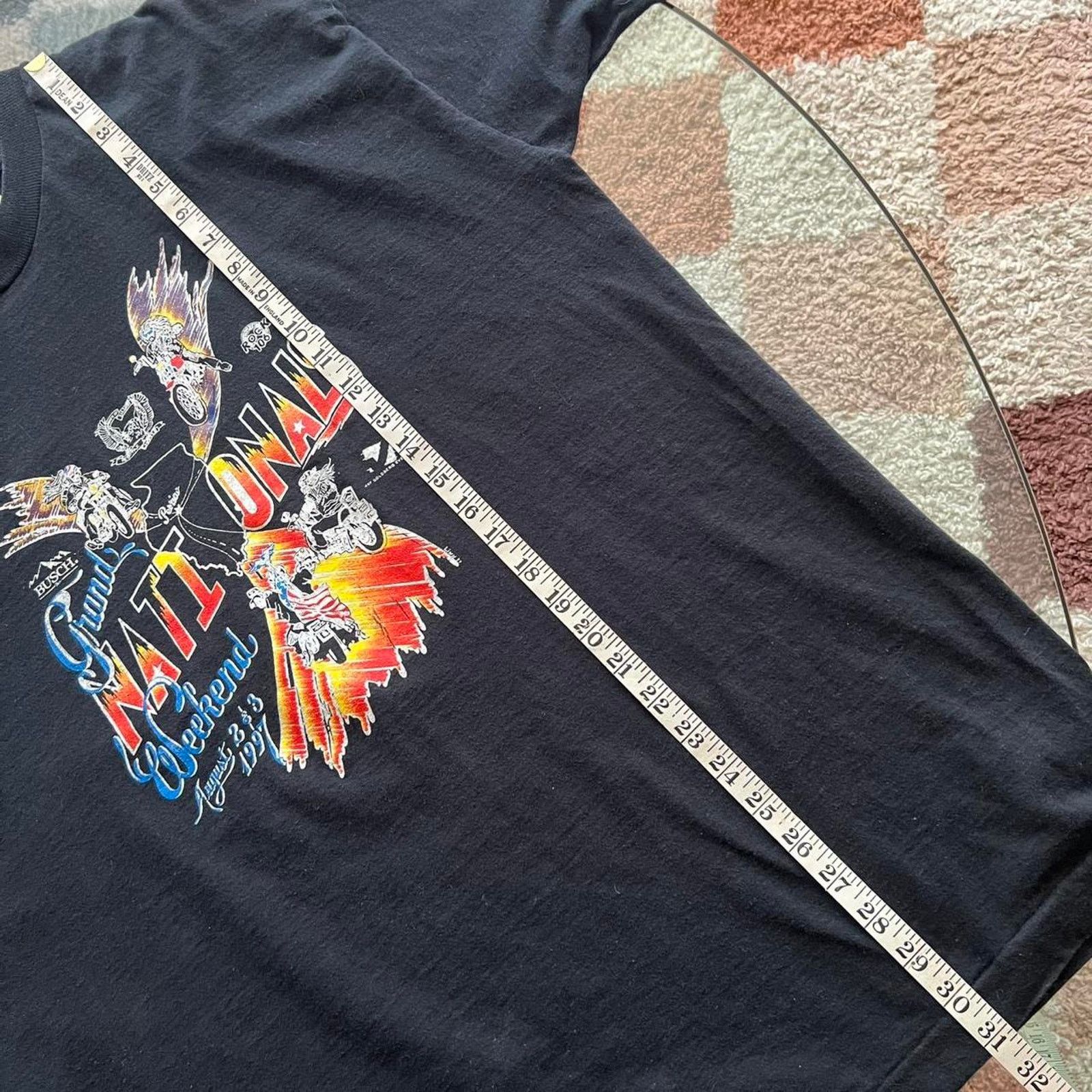 Fruit Of The Loom Vintage 90s Busch Grand Nationals T-Shirt | Fits XLT Size US XL / EU 56 / 4 - 14 Thumbnail