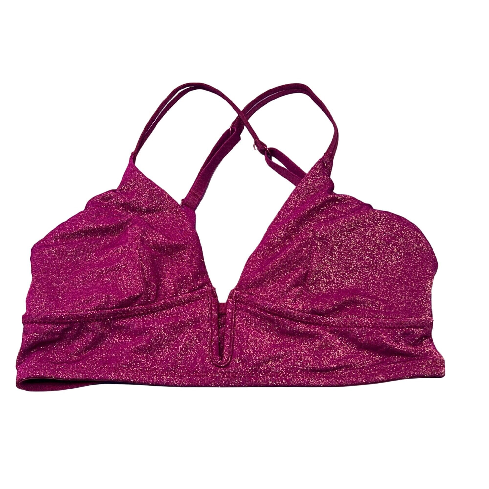 Other Auden - Women's Shimmer Bralette - Burgundy - Extra Small Size ONE SIZE - 3 Thumbnail