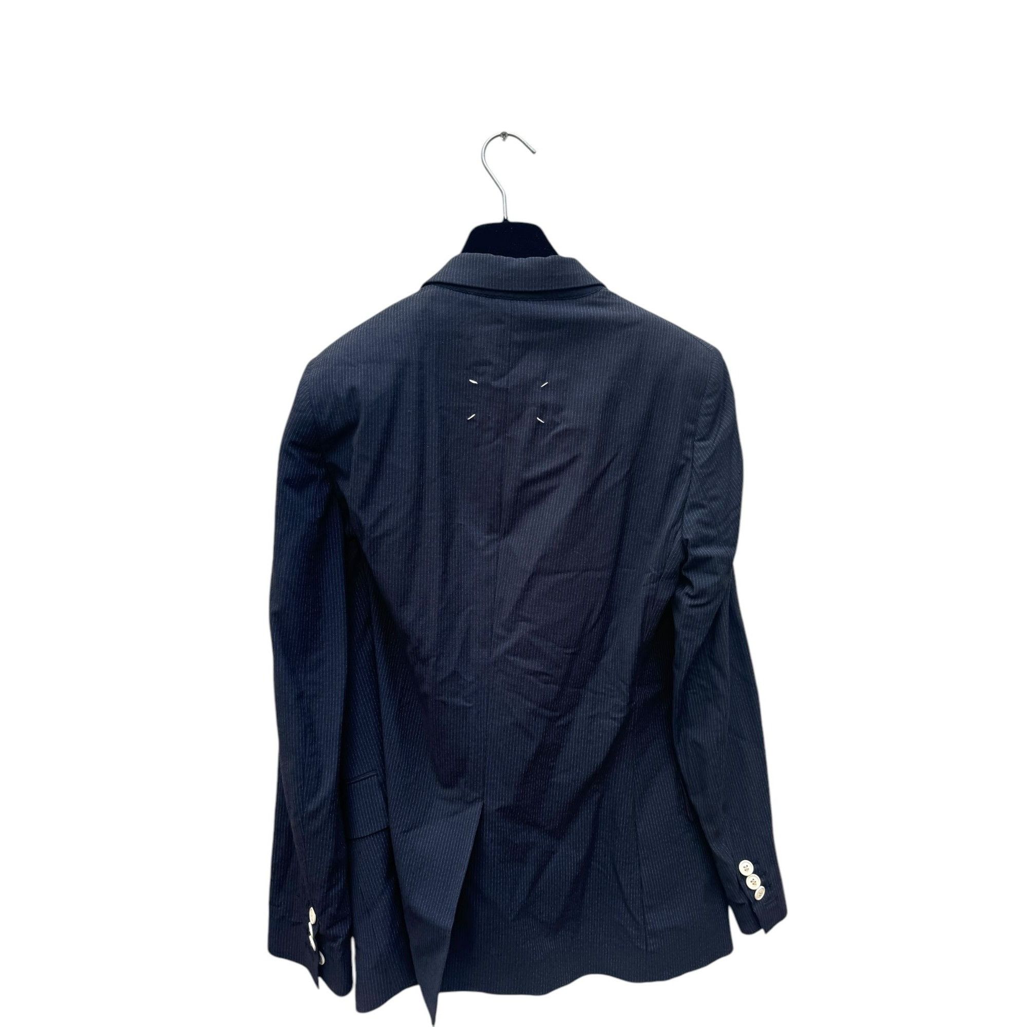 Maison Margiela SS 2008 Navy Wool Striped Blazer Jacket Size M / US 6-8 / IT 42-44 - 2 Thumbnail