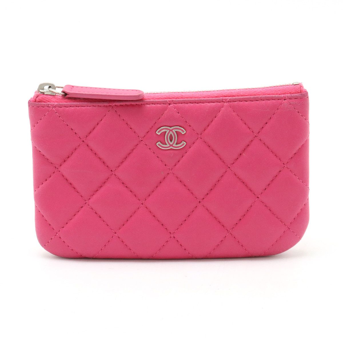 Chanel Chanel Chanel Matelasse Lambskin Mini Pouch Coin Case Pink Leather Vanity Bag A69523 in Very Good Condition Size ONE SIZE - 1 Thumbnail