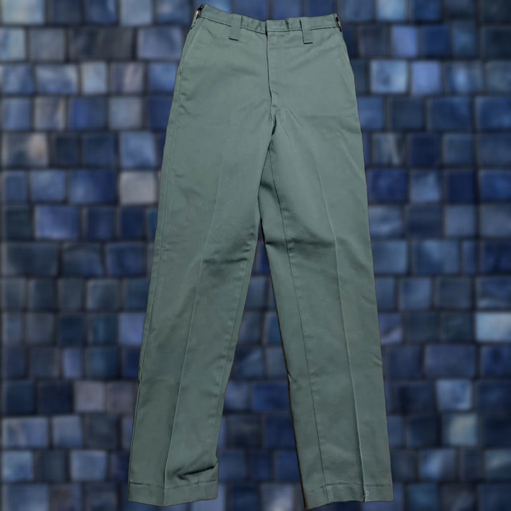 Olive VINTAGE Dress Pants Olive Green 25x28 Talon Zipper 1960s 1970s Cotton Unbranded Adults Mens Womens? Size US 26 / EU 42 - 1 Thumbnail