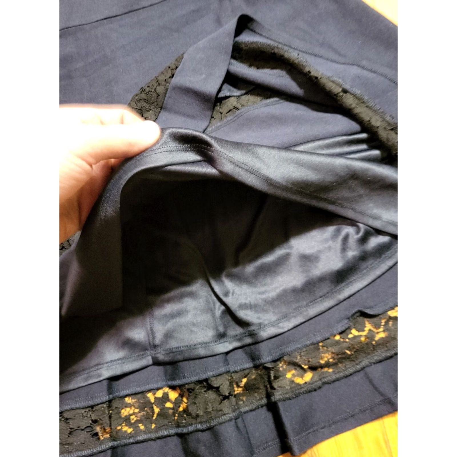 Vintage Eliza J Slip Dress Navy Blue 20W Knee Length Lined Plus Size Women Sleeveless Round Neck Party/Cocktail Casual Formal NWT MSRP 159 Size 3XL / US 20-22 - 3 Thumbnail