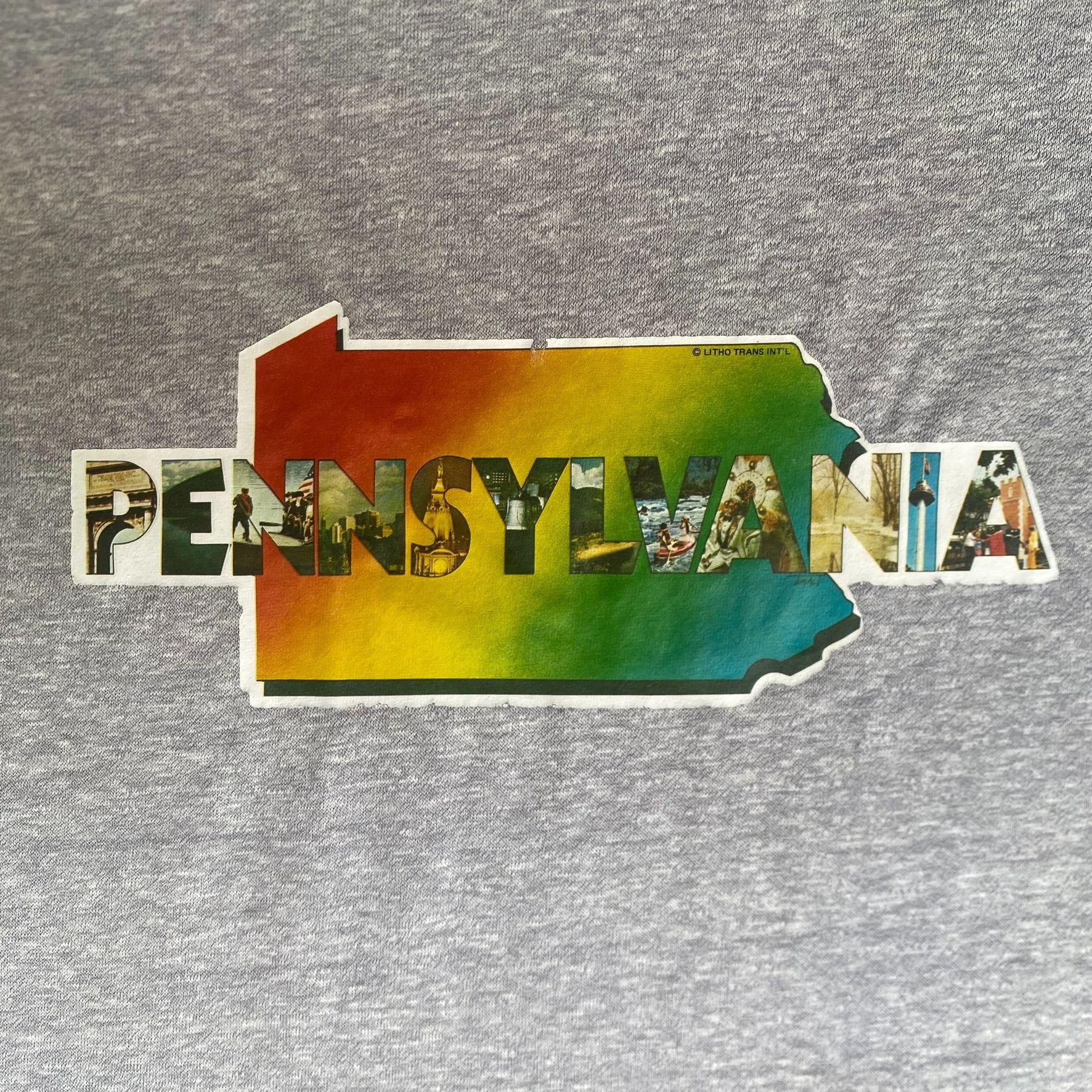 Vintage Vintage 80s Pennsylvania Ringer Shirt Retro State Map Tee Size US L / EU 52-54 / 3 - 3 Thumbnail