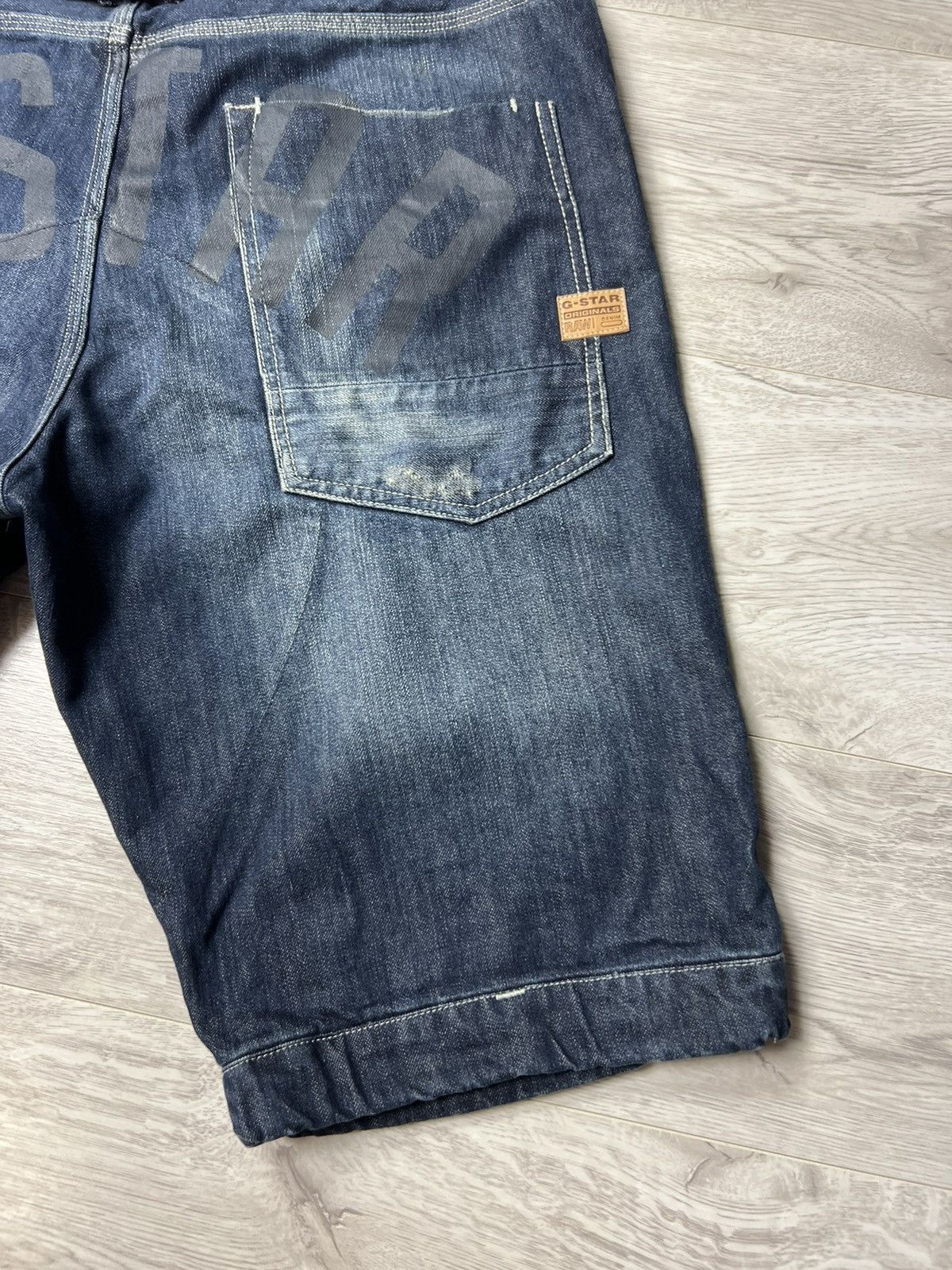 G-Star Vintage G-Star RAW Big Logo Jean Denim Shorts Size US 38 / EU 54 - 8 Thumbnail