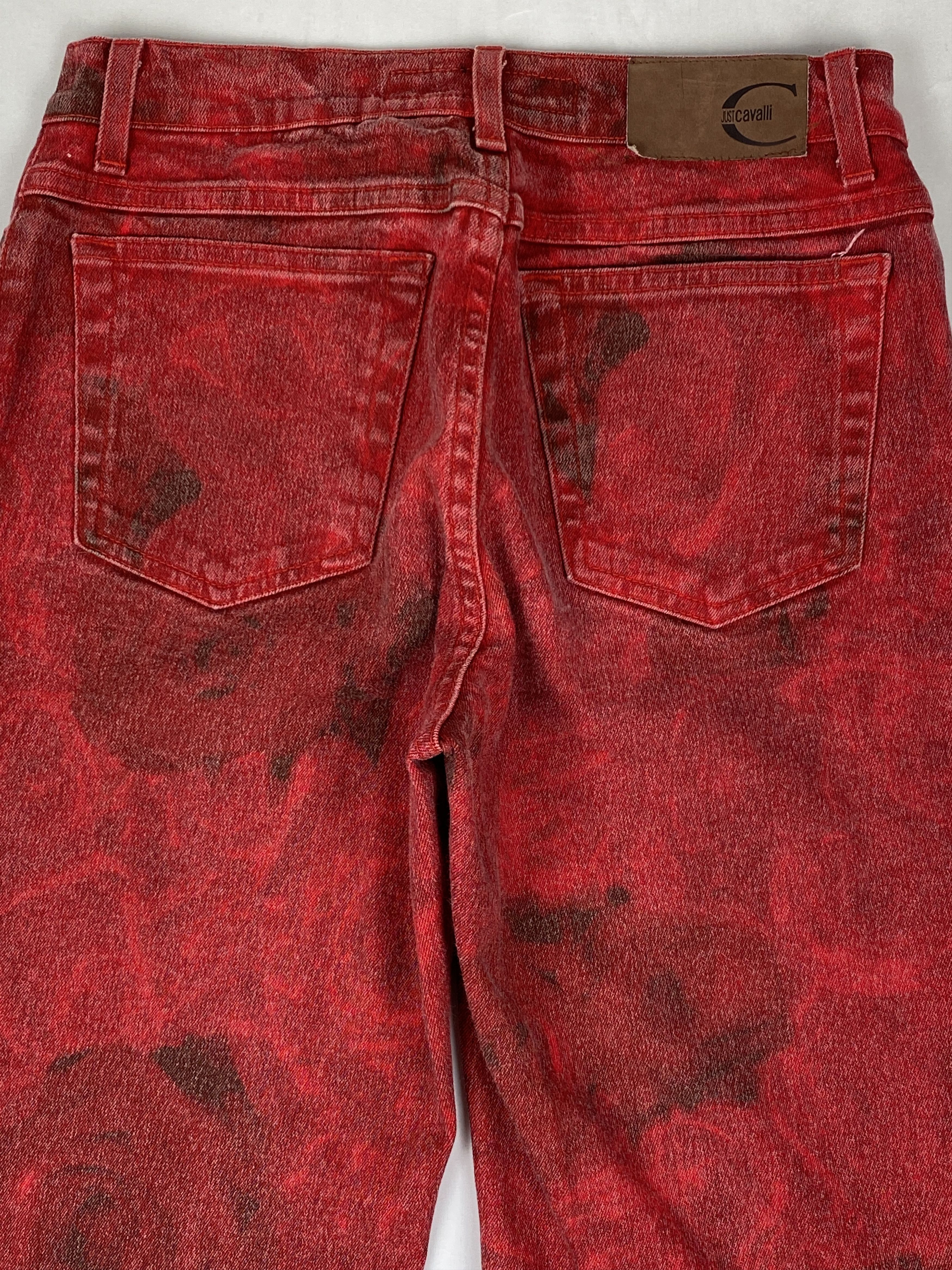 Roberto Cavalli Just Cavalli Printed Rose Bootcut Pants Size 26" / US 2 / IT 38 - 3 Thumbnail