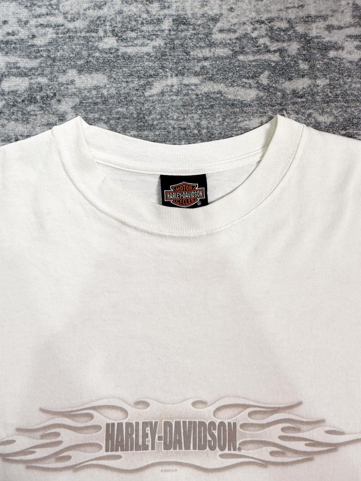 Harley Davidson 2003 Harley Davidson White Flame Long Sleeve Size US L / EU 52-54 / 3 - 3 Thumbnail