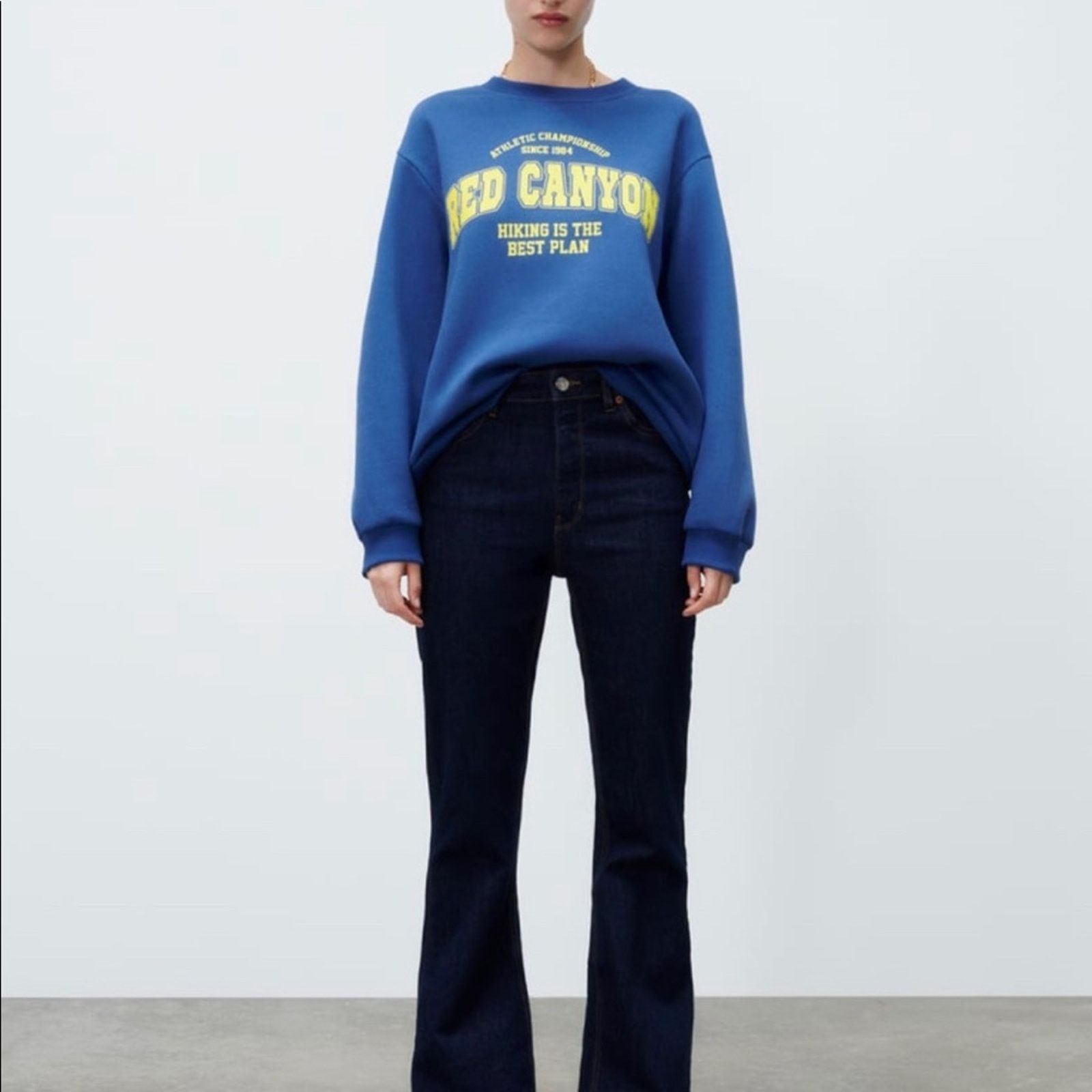 Zara ZARA BLOGGER FAVORITE TEXT PRINT SWEATSHIRT Size XL / US 12-14 / IT 48-50 - 7 Thumbnail