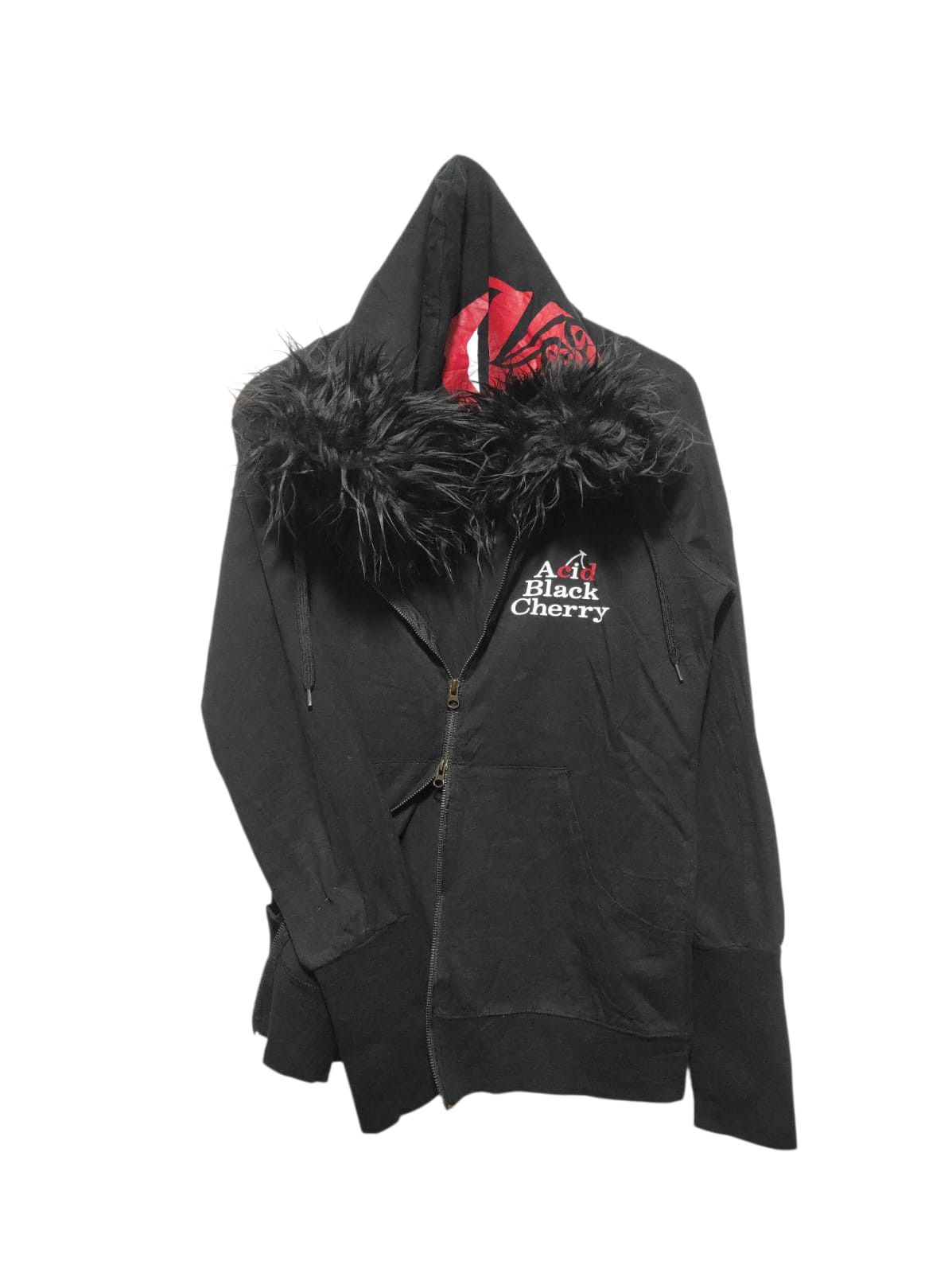 Japanese Brand Acid black Cherry double zip fur hoodie LGB style Size US M / EU 48-50 / 2 - 1 Thumbnail