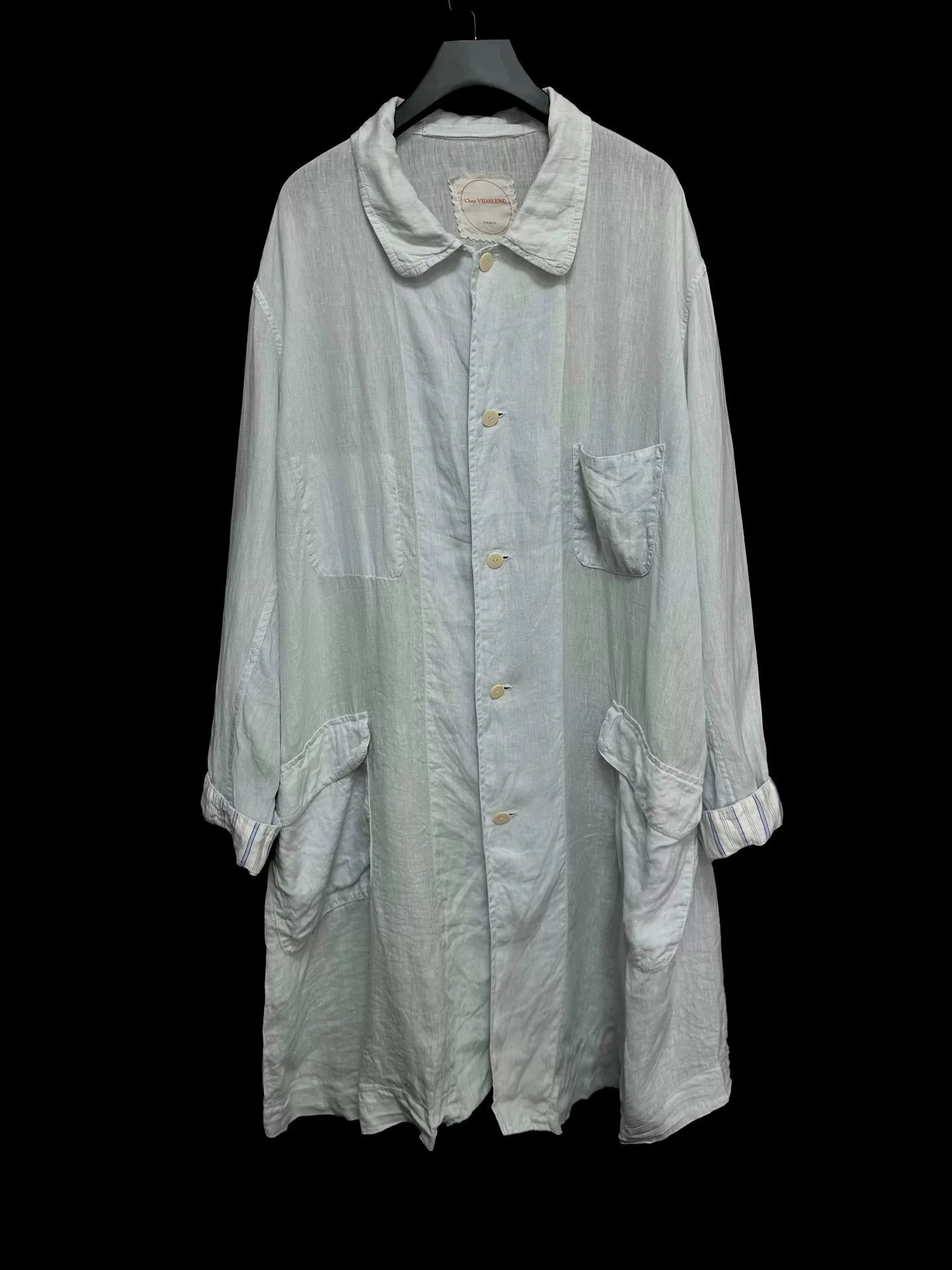 Casey Vidalenc light blue linen coat by Chez VIDALENC Size XL / US 12-14 / IT 48-50 - 1 Thumbnail