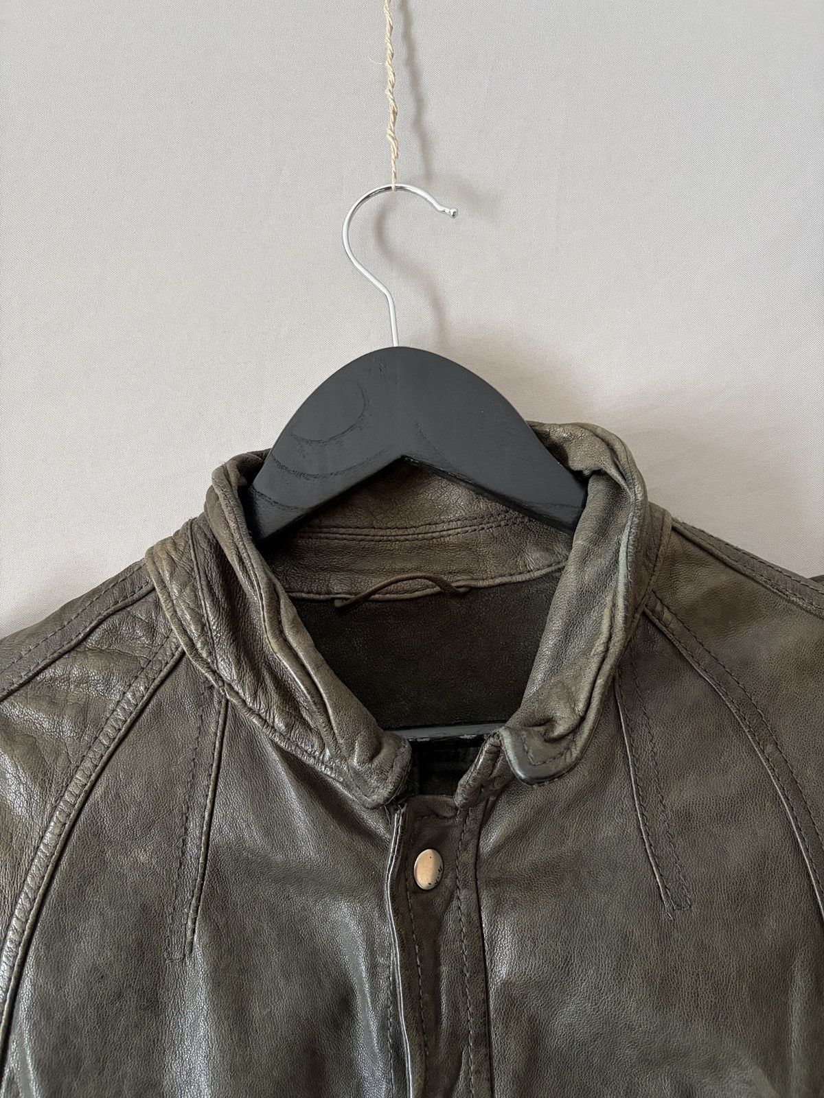 Allsaints Allsaints Wrinkled Lamb Leather Jacket Elephant Gray/Brown Size US L / EU 52-54 / 3 - 8 Thumbnail