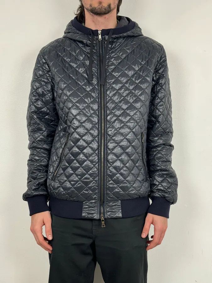 Prada Prada Navy Hooded Quilted Minimalist Puffer Jacket Size US M / EU 48-50 / 2 - 2 Thumbnail