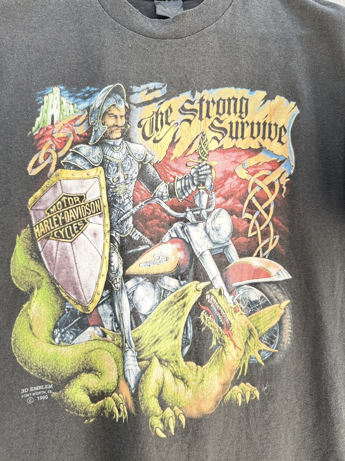 Harley Davidson Vintage 3D Harley Davidson The Strong Survive Faded Tee Size US L / EU 52-54 / 3 - 2 Thumbnail