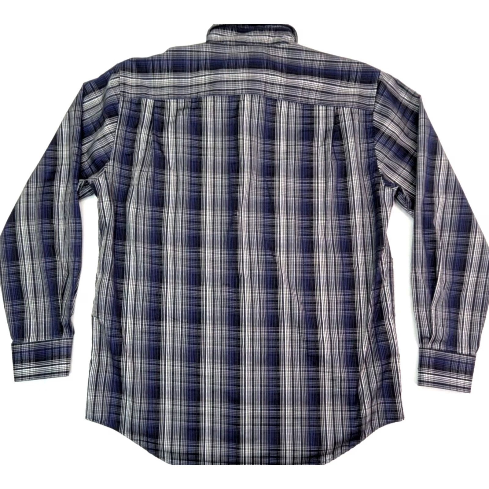 Vintage Kenneth Roberts Platinum Button-Up Shirt XL Men Plaid Blue Gray Long Sleeve Cotton Shirt Size US XL / EU 56 / 4 - 7 Thumbnail