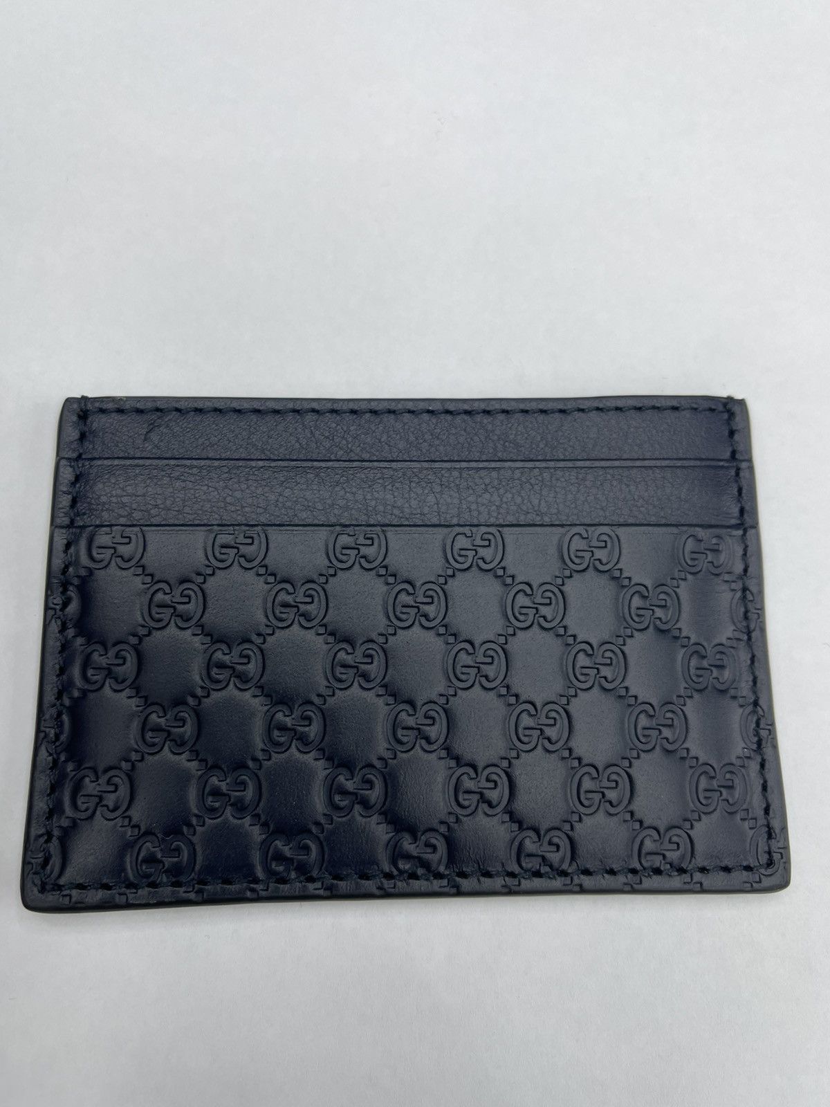 Gucci Gucci Micro Guccissima Navy Blue Card Holder Size ONE SIZE - 2 Thumbnail