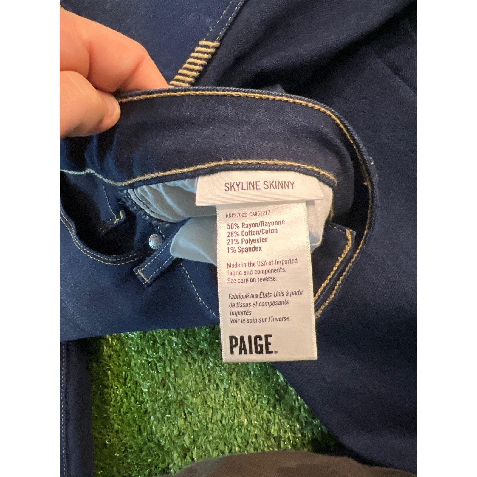 Paige Paige Skyline Skinny Leg Jeans Dark Wash Denim Womens 32 Size 32" / US 10 / IT 46 - 6 Thumbnail