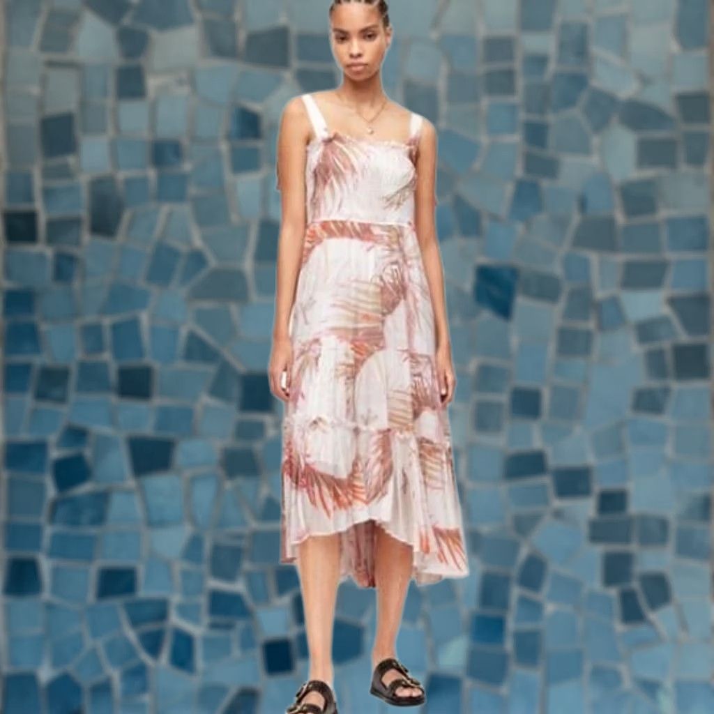 Allsaints ALLSaints Gabi Luar Strappy High / Low Dress Pink India Women's US 6 New Size M / US 6-8 / IT 42-44 - 1 Thumbnail