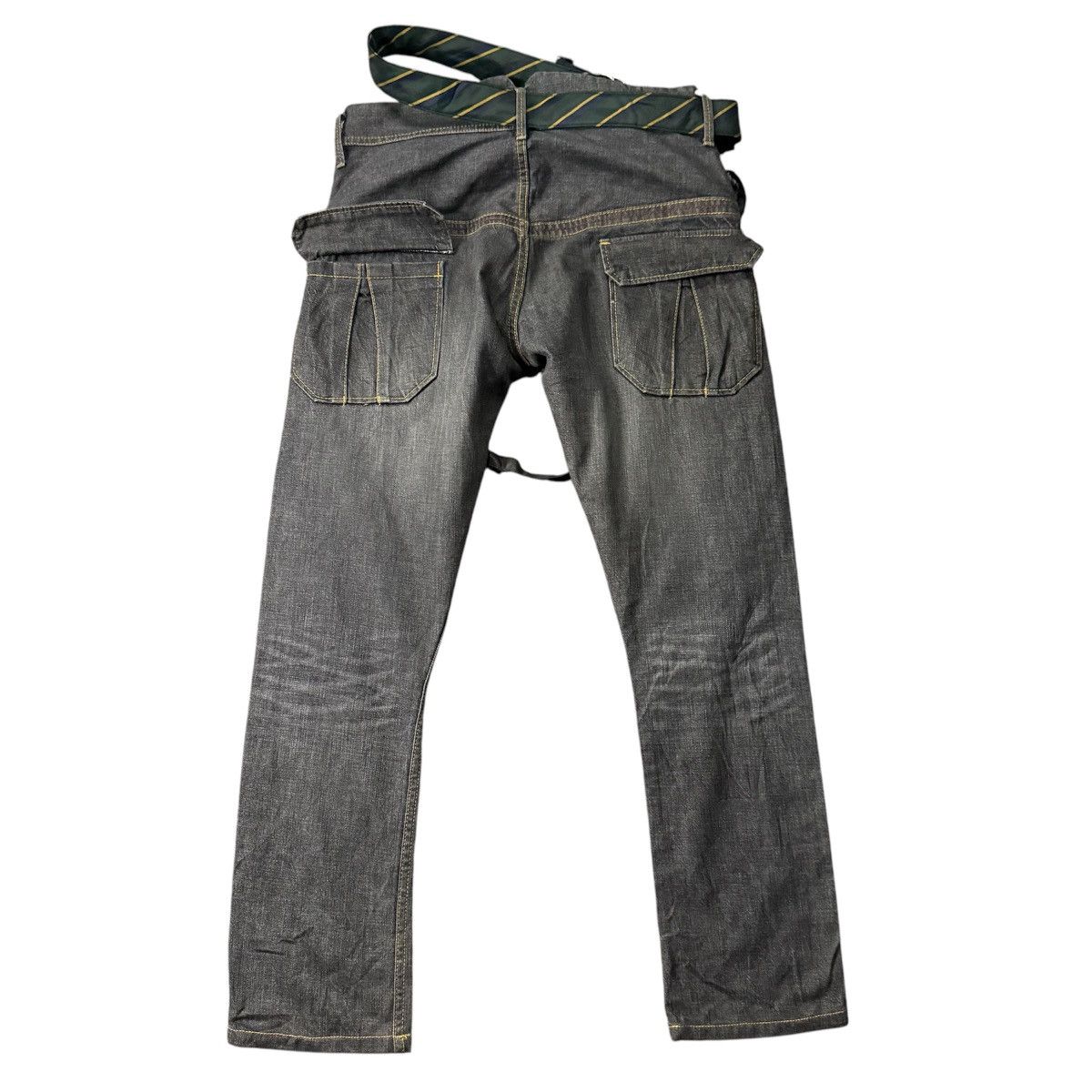 If Six Was Nine 🔥🔥🇯🇵 Vintage 90s Japanese LGB Bondage Strap Lace Denim Size US 31 - 2 Thumbnail