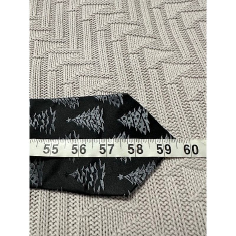 Other Black and Silver Christmas tree novelty silk tie NWT Size ONE SIZE - 3 Thumbnail