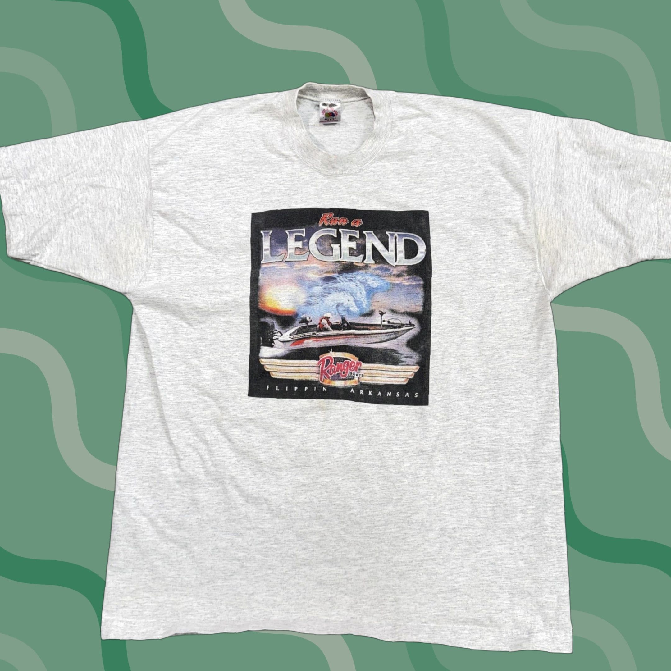 Fruit Of The Loom Vintage Ranger Boats Shirt Mens 2XL Gray Run A Legend Flippin Arkansas 90s Tee Size US XXL / EU 58 / 5 - 1 Thumbnail