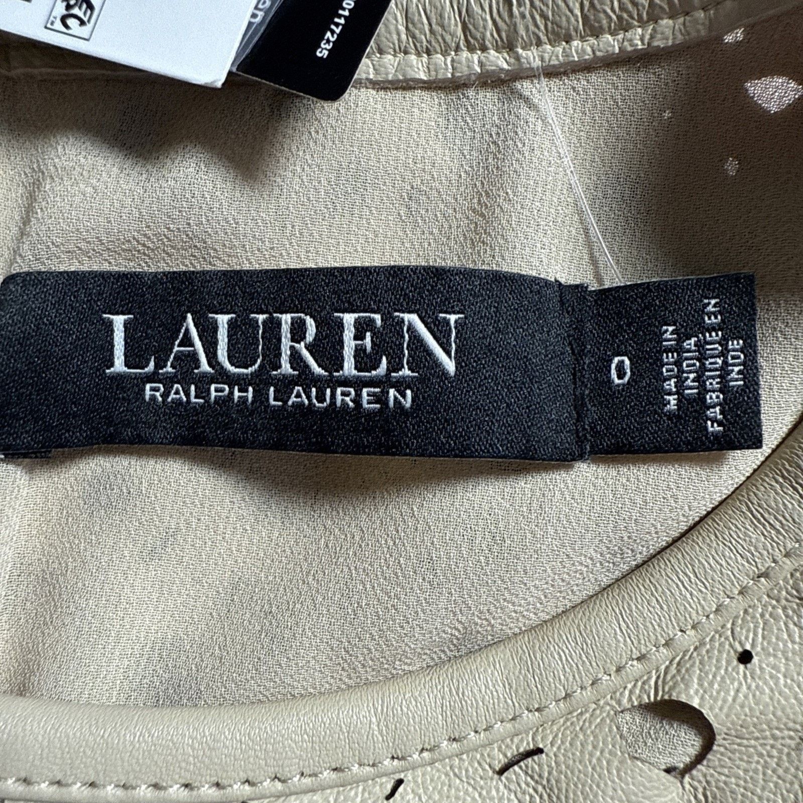 Lauren Ralph Lauren Ralph Lauren Black Label Top Lamb Leather Peplum Cutout Size XS / US 0-2 / IT 36-38 - 6 Thumbnail