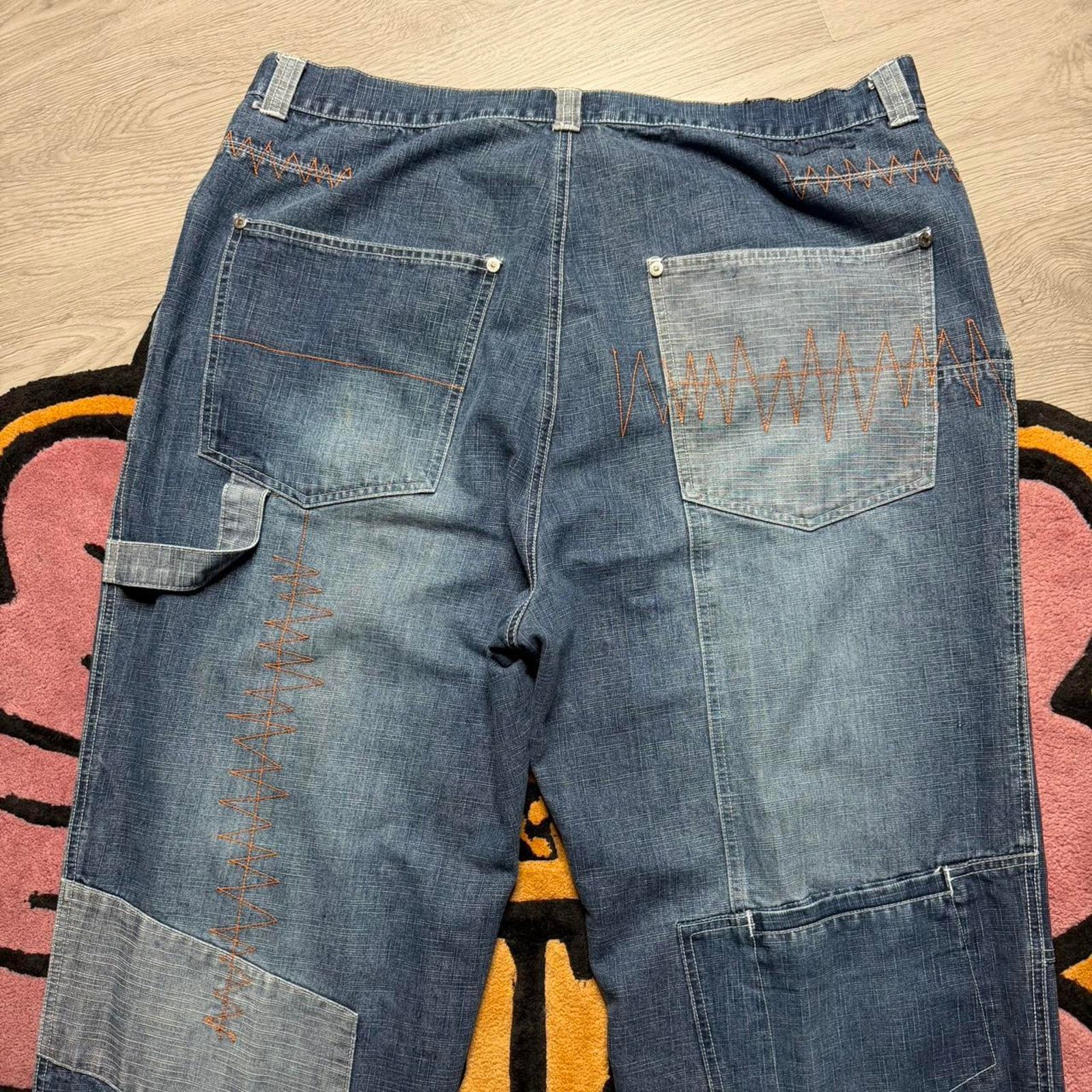 Vintage Vintage Y2K Bucker Baggy Loose Fit Patchwork Denim Jeans Size US 42 / EU 58 - 8 Thumbnail