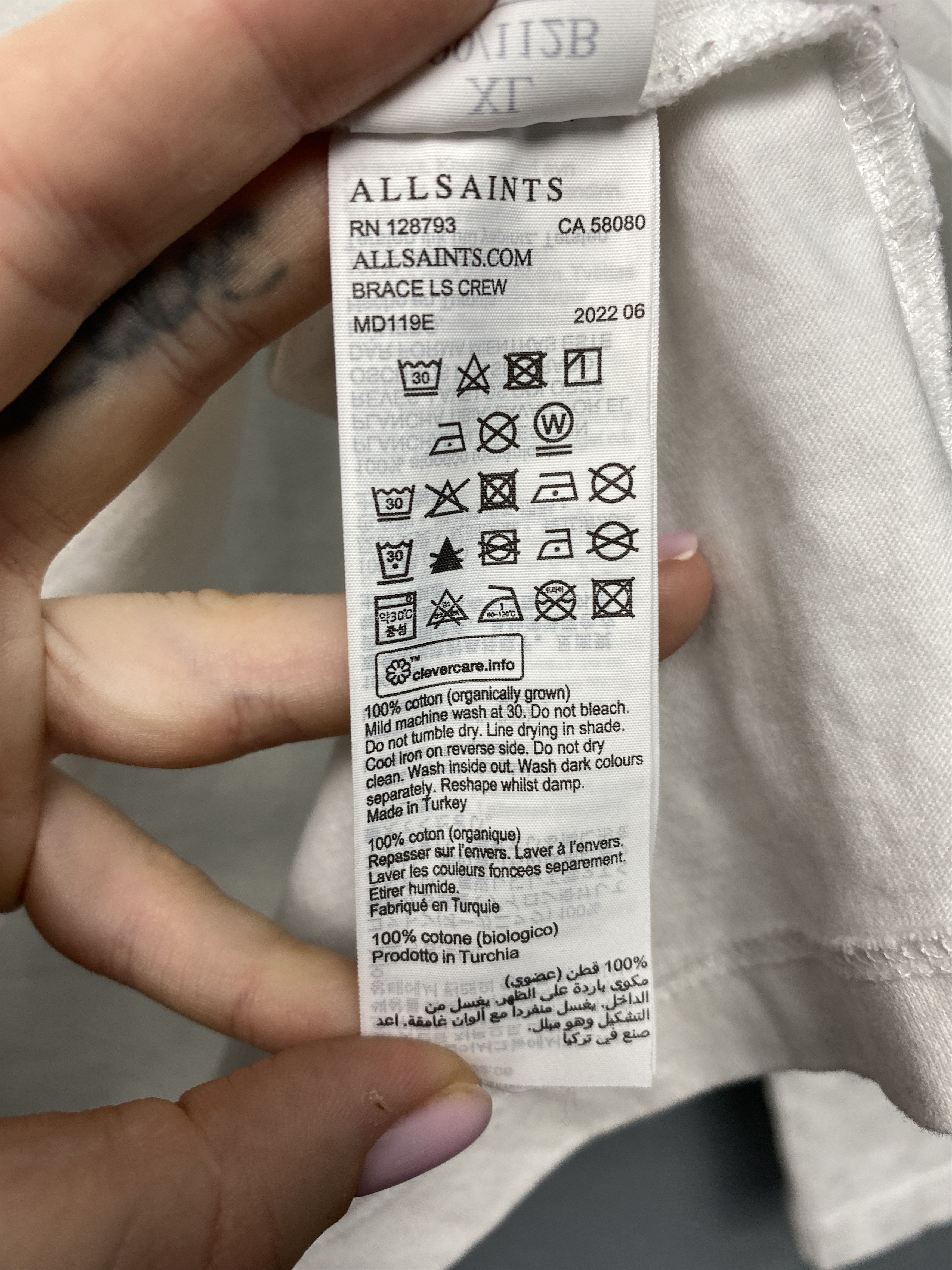 Allsaints × Vintage Allsaints Vintage Mens Brace Long Sleeve Crew Neck T-Shirt Size US XL / EU 56 / 4 - 5 Thumbnail