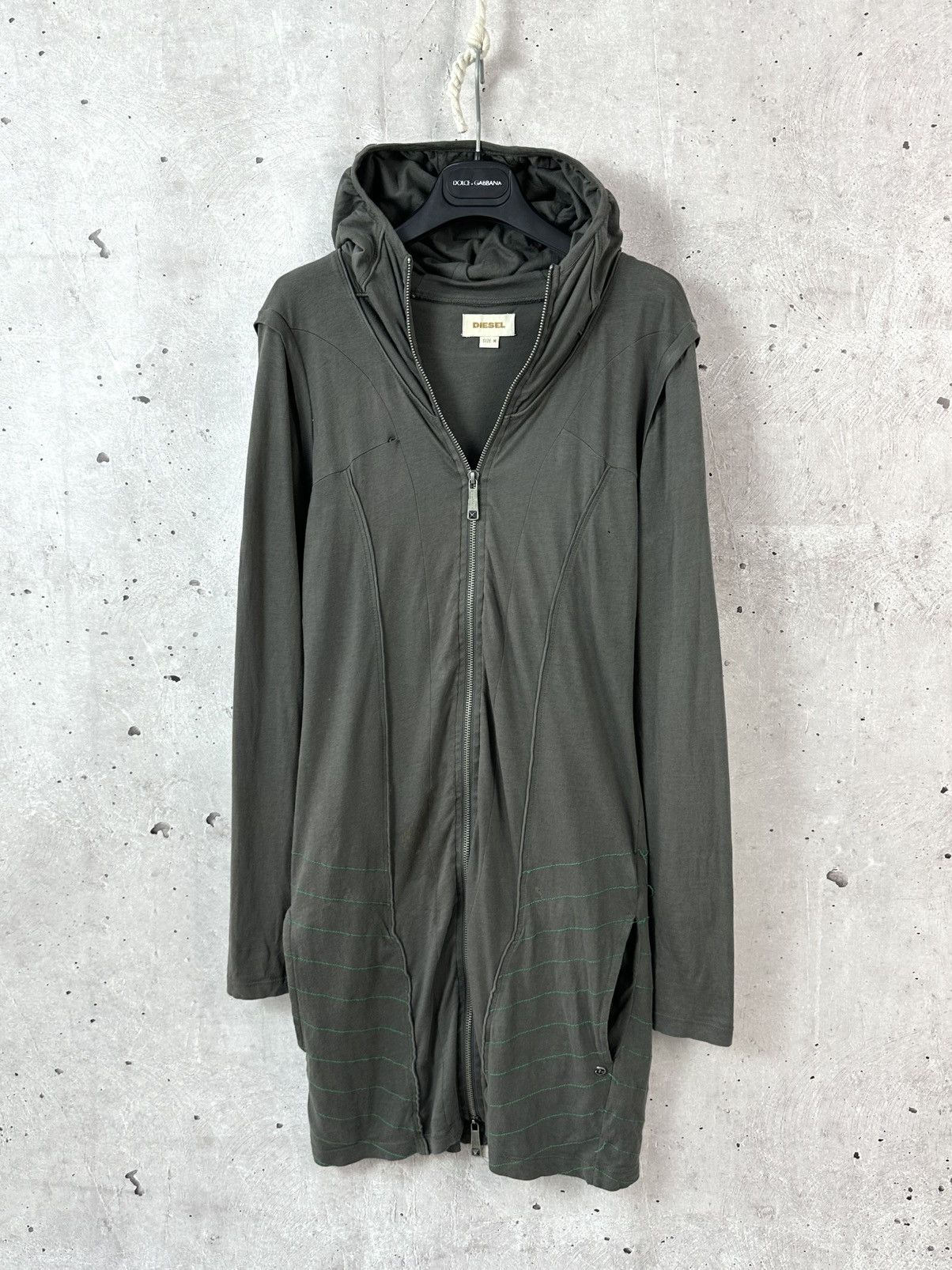 Diesel Vintage Diesel Embroidered Grey Full Zip Hooded Dress Size M / US 6-8 / IT 42-44 - 1 Thumbnail