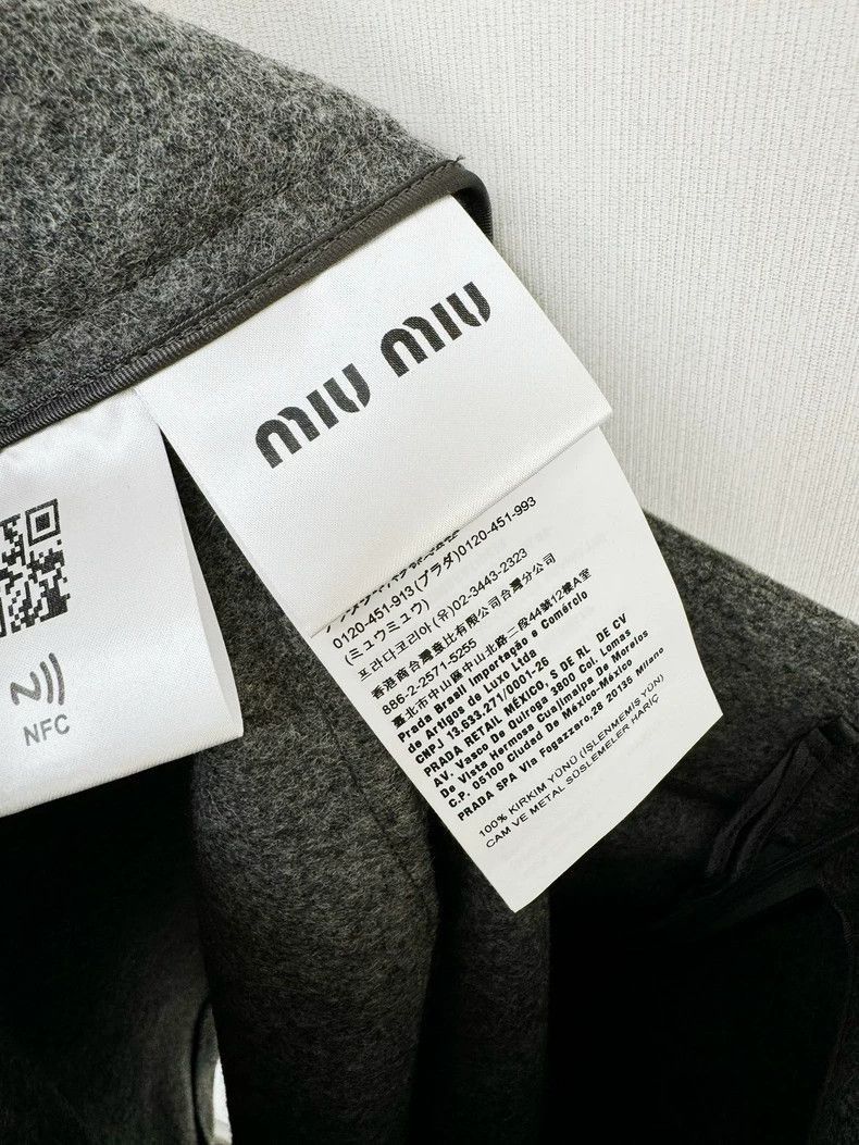 Prada Miumiu Wool Crystal Embellished Skirt-2506 Size 35" - 4 Thumbnail