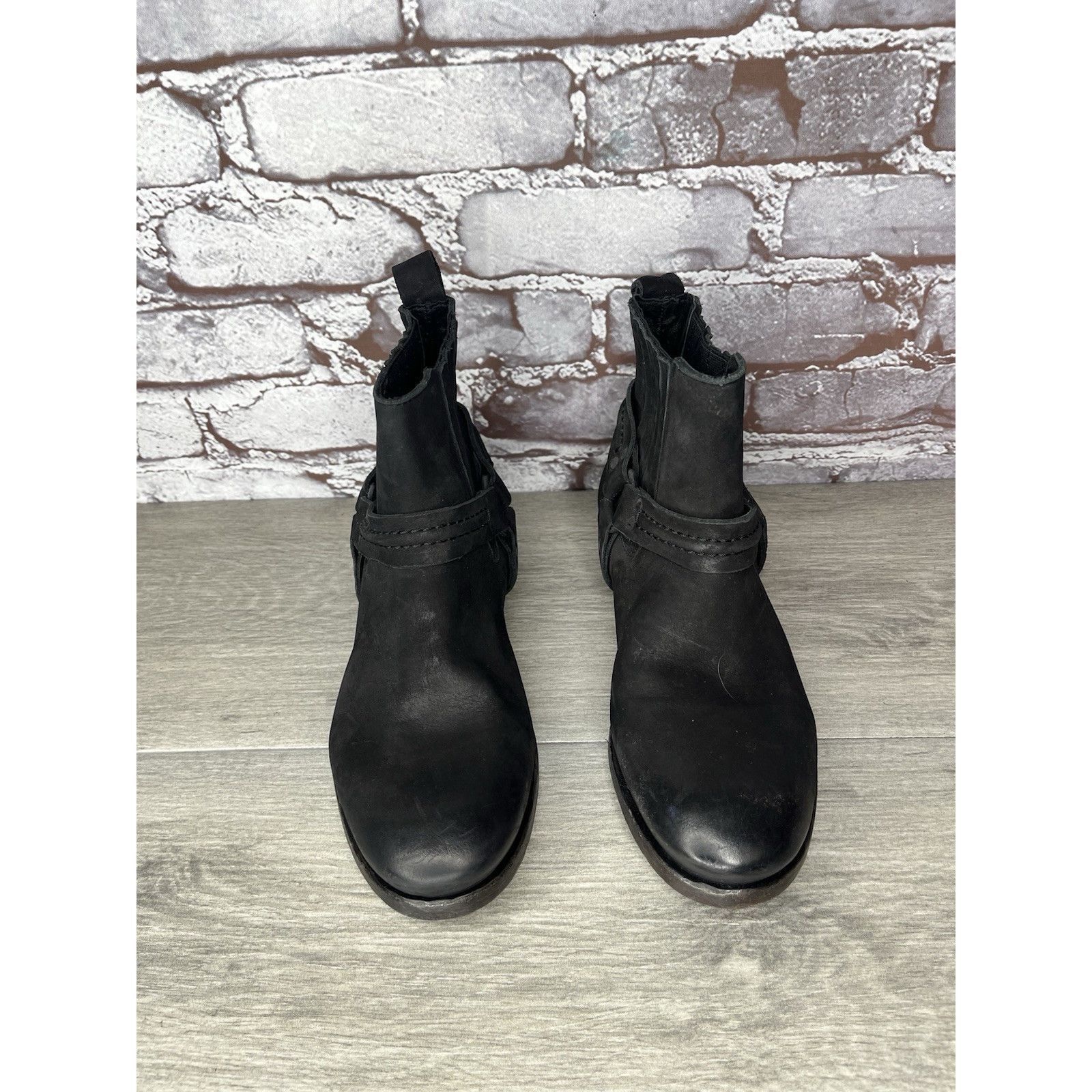 Allsaints AllSaints Italy Black Leather Harness Ankle Chelsea Boots Wo Size US 6.5 / IT 36.5 - 13 Thumbnail