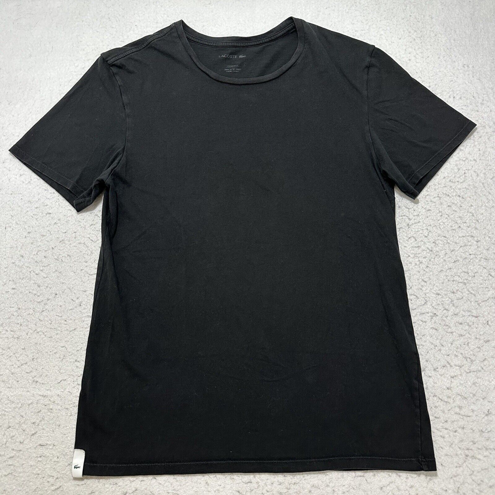 Lacoste Lacoste Large Crewneck Tee Black T Shirt Top Logo Patch Size L / US 10 / IT 46 - 1 Thumbnail