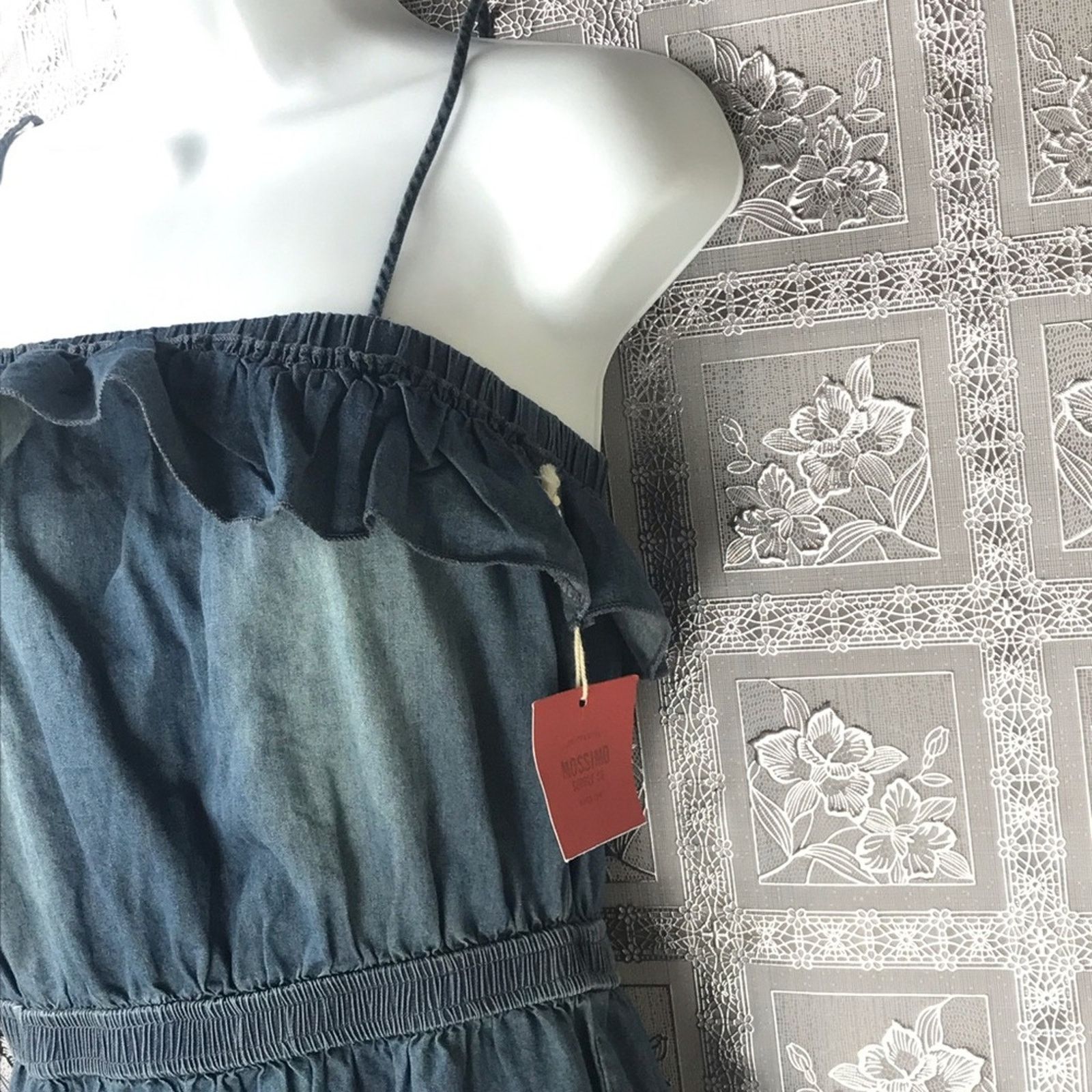 Other NWT Mossimo Blue Denim Strappy Ruffle Romper Size 28" / US 6 / IT 42 - 3 Thumbnail