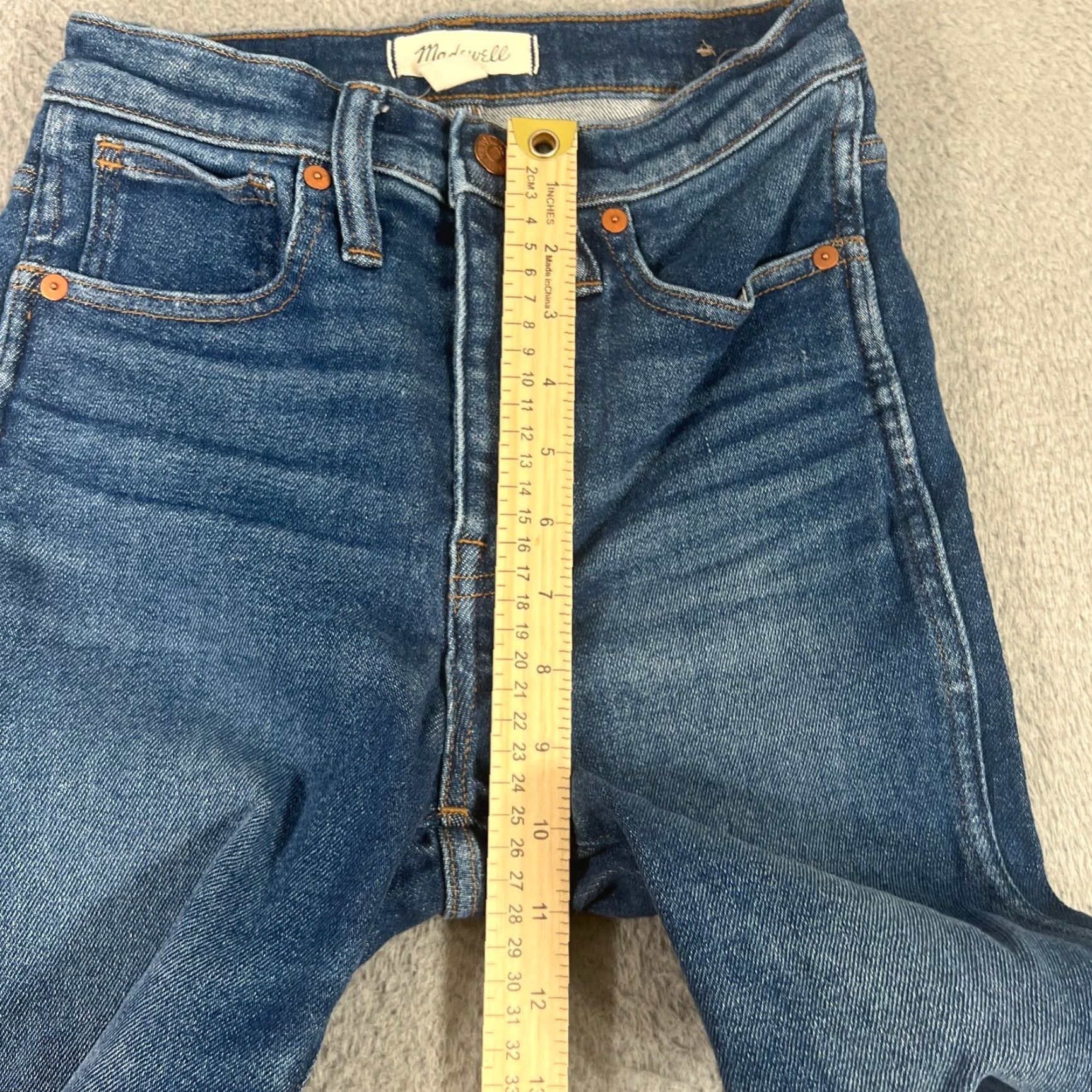 Madewell Madewell Jeans Women's 25 Regular 10" High-Rise Skinny Denim Medium Blue Stretch 5-Pocket Jeans Womens Size 42" / US 20 - 3 Thumbnail