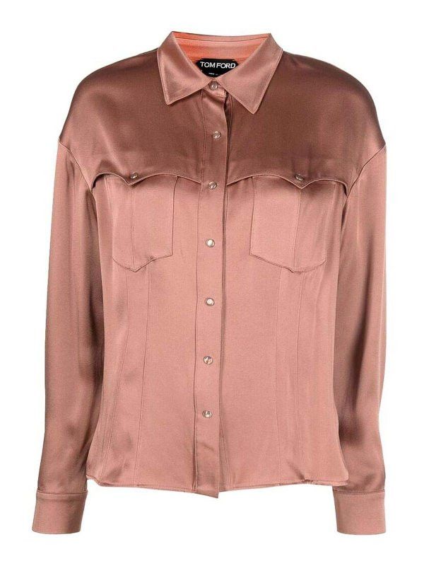 Tom Ford o1y0226 Solid Color Shirt in Antique Rose Size S / US 4 / IT 40 - 1 Thumbnail