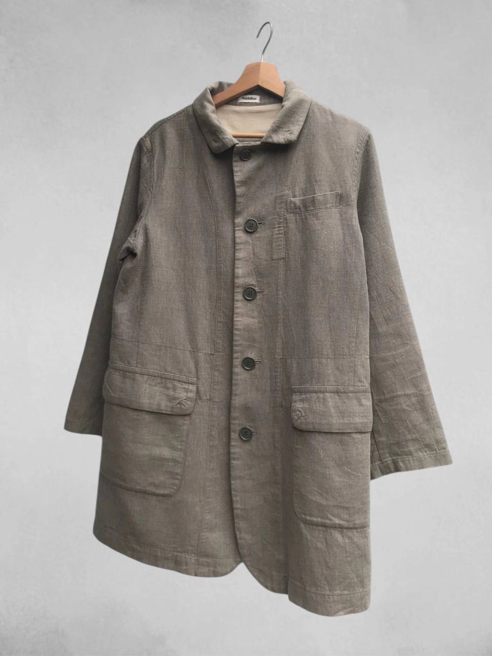 Issey Miyake Unisex Plantation Linen Blend Marled Coat Size M / US 6-8 / IT 42-44 - 6 Thumbnail
