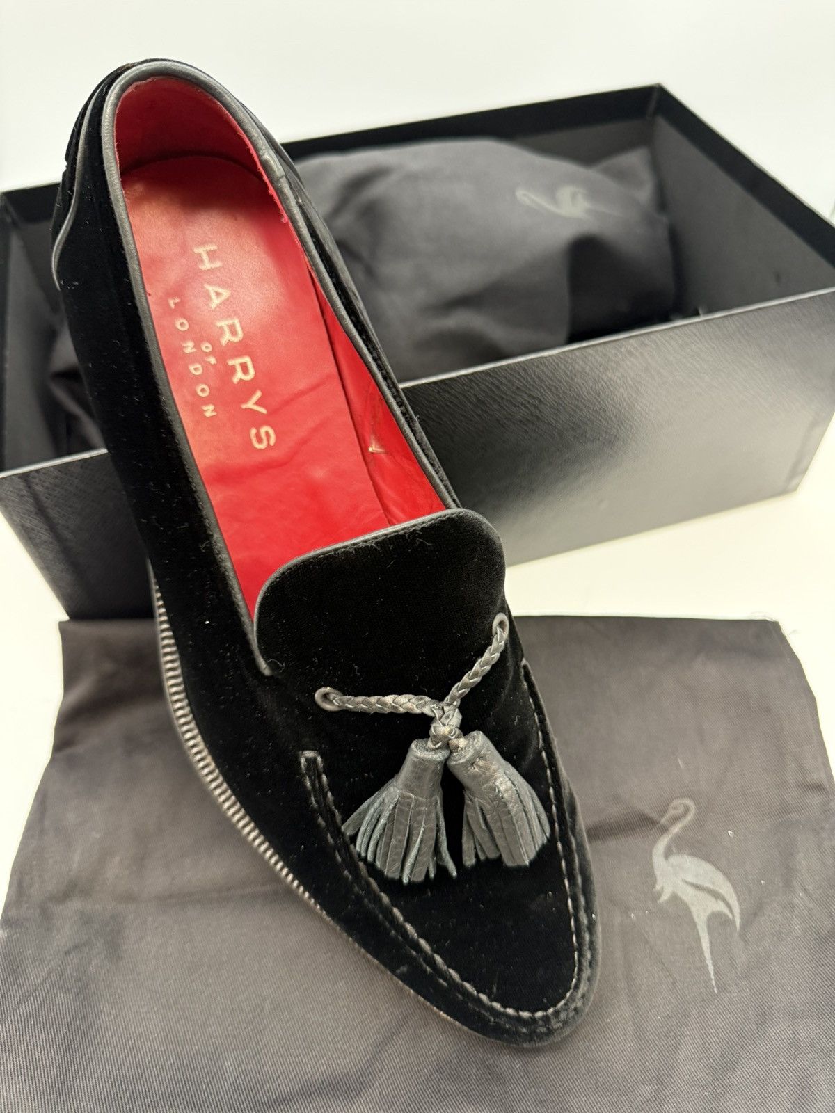 Harrys Of London Harrys of London "Shelley" Black Velvet Tassel Loafers US 11 Size US 11 / EU 44 - 16 Thumbnail