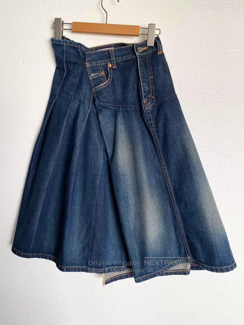 Junya Watanabe JUNYA WATANABE size S Asymmetrical Patchwork Washed Denim S Size 23" - 3 Thumbnail
