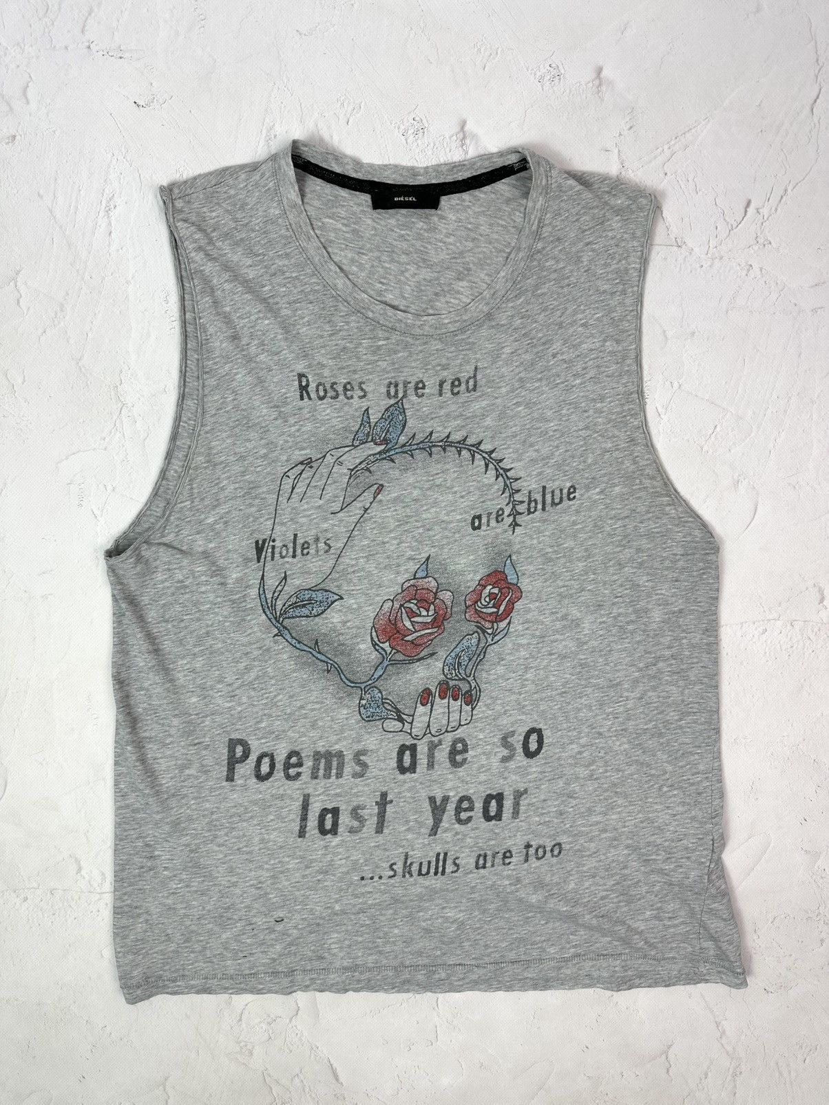 Diesel Vintage Diesel Printed Grey Sleeveless Top Size US S / EU 44-46 / 1 - 1 Thumbnail