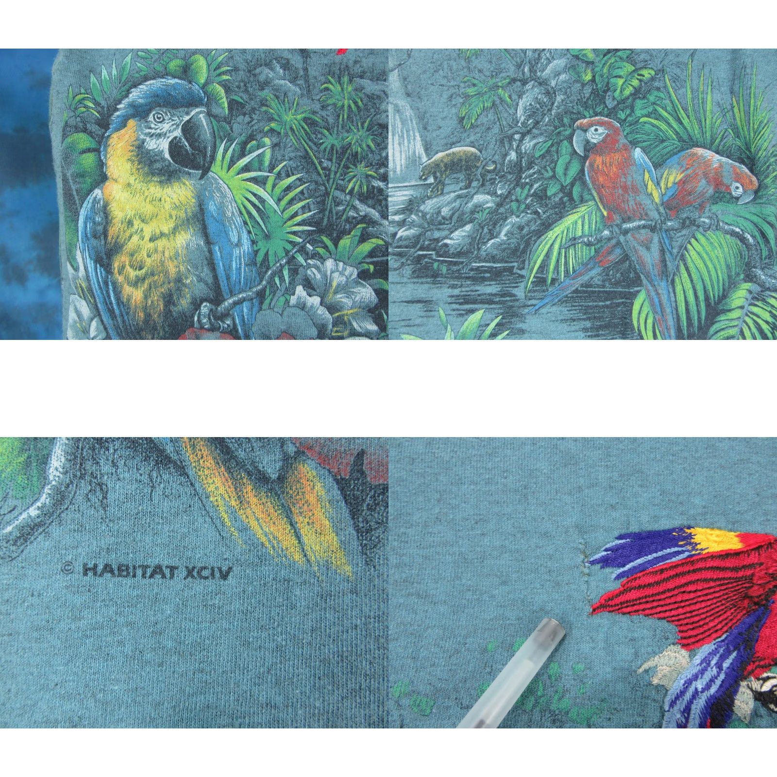 Vintage vintage 90s KEY WEST FLORIDA MACAW PARROT ALL-OVER PRINT T-Shirt MEDIUM beach Size US M / EU 48-50 / 2 - 8 Thumbnail