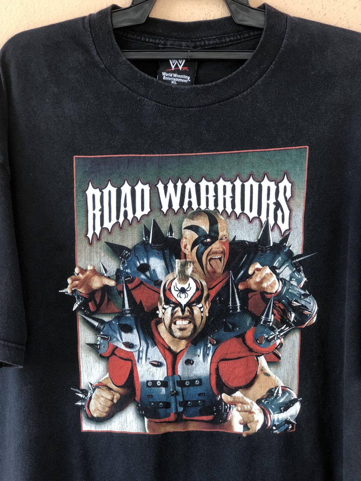 image of Vintage Road Warriors Tag Team Wrestling Tee in Black, Men's (Size XL)